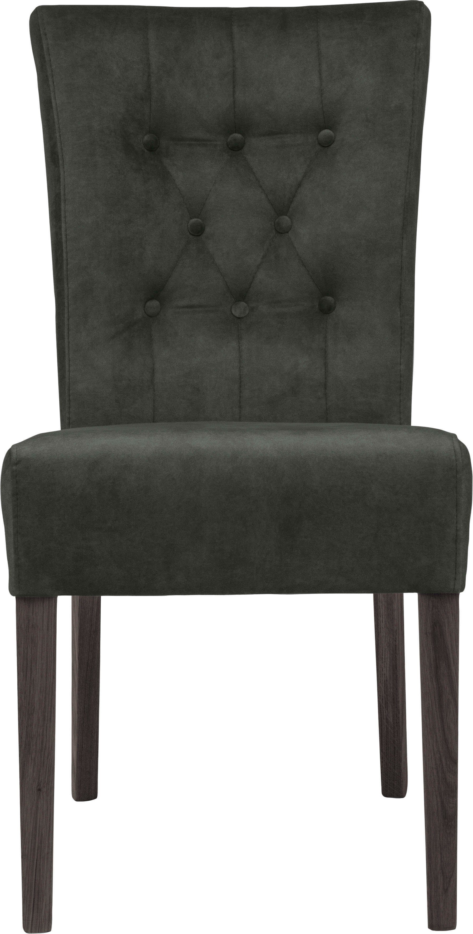 Home affaire Eetkamerstoel Queen BESTSELLER Gestoffeerde stoel met knoopdetails, set van 2, 4 of 6