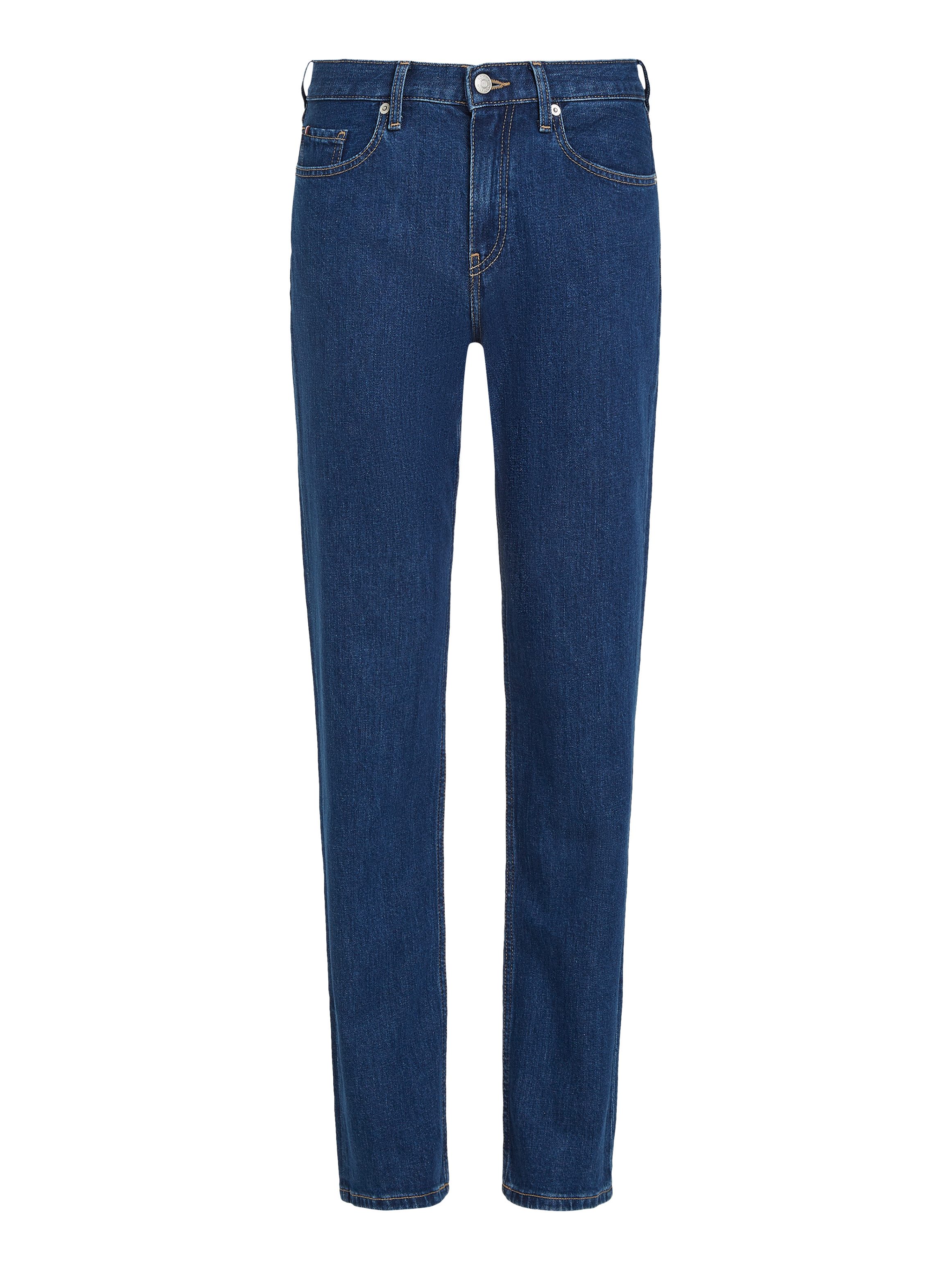Tommy Hilfiger Straight jeans CLASSIC STRAIGHT RW ECRU met logo-badge, in enkel-lengte