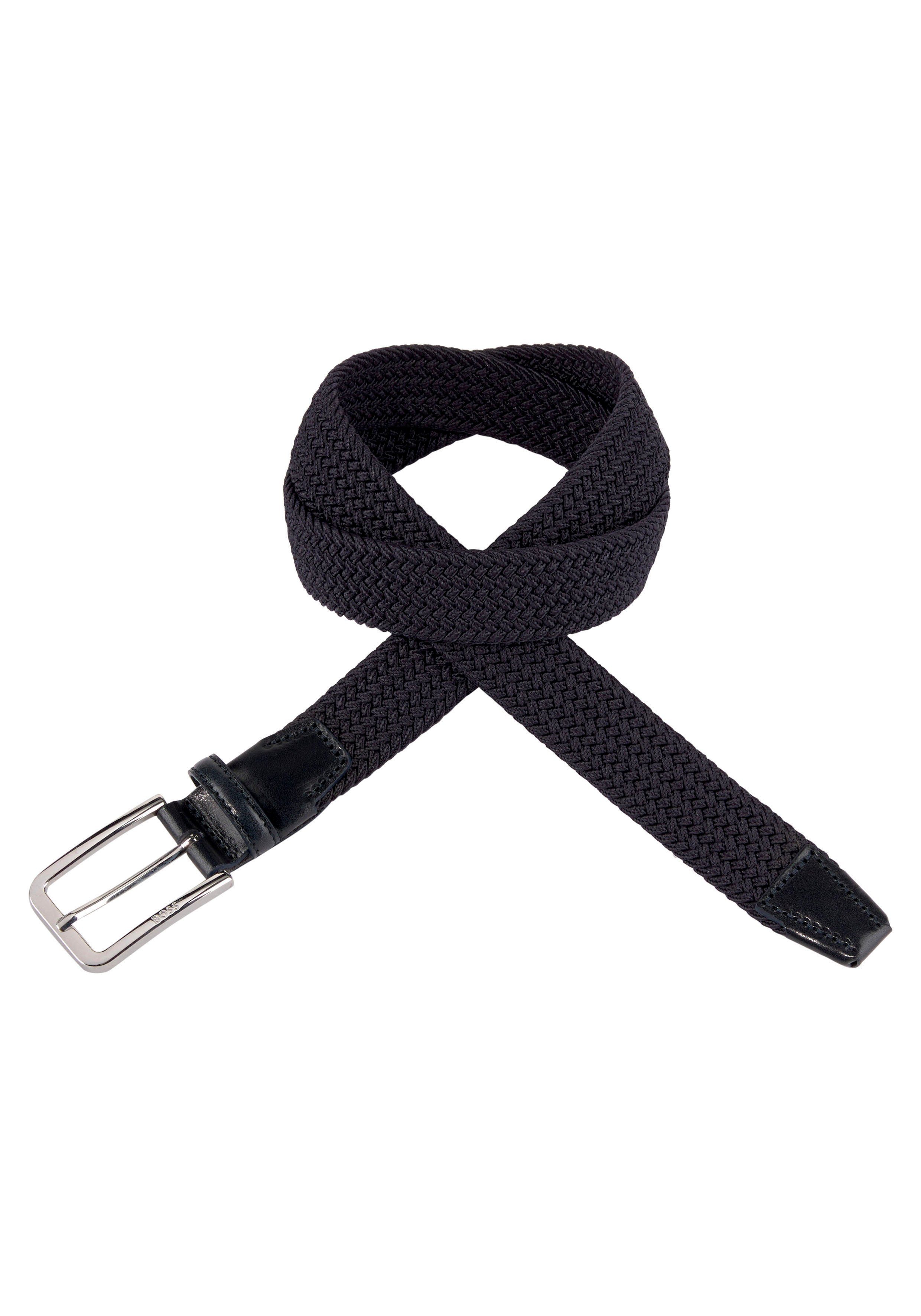 Boss Gevlochten riem Clorio met boss logo-tekst op de sluiting en leren lus