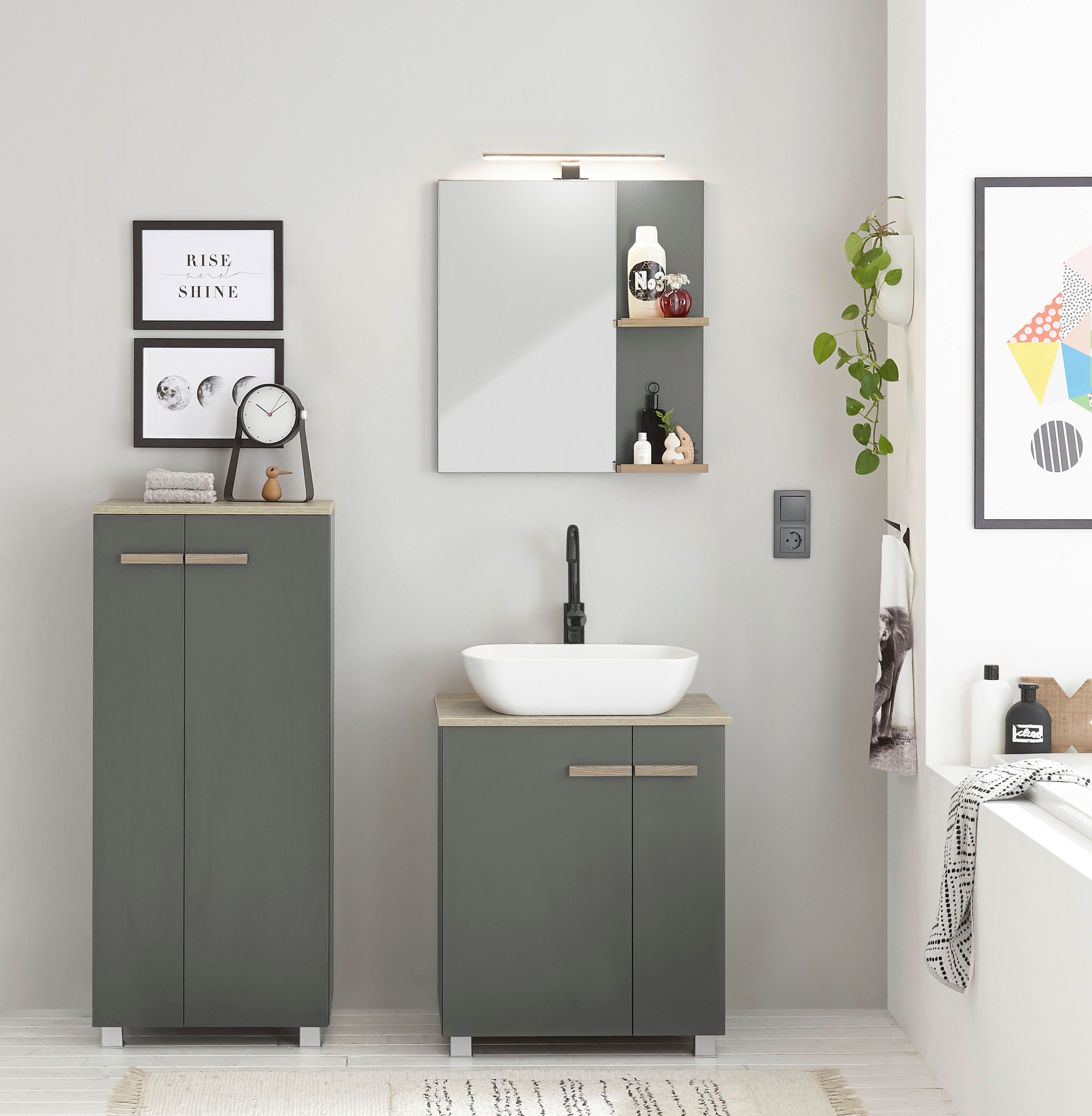 Places of Style Badkamerserie SOLiD, badkamermeubelset, badkamer in modern ontwerp, 3-delige badkamer (set, 3-delig)
