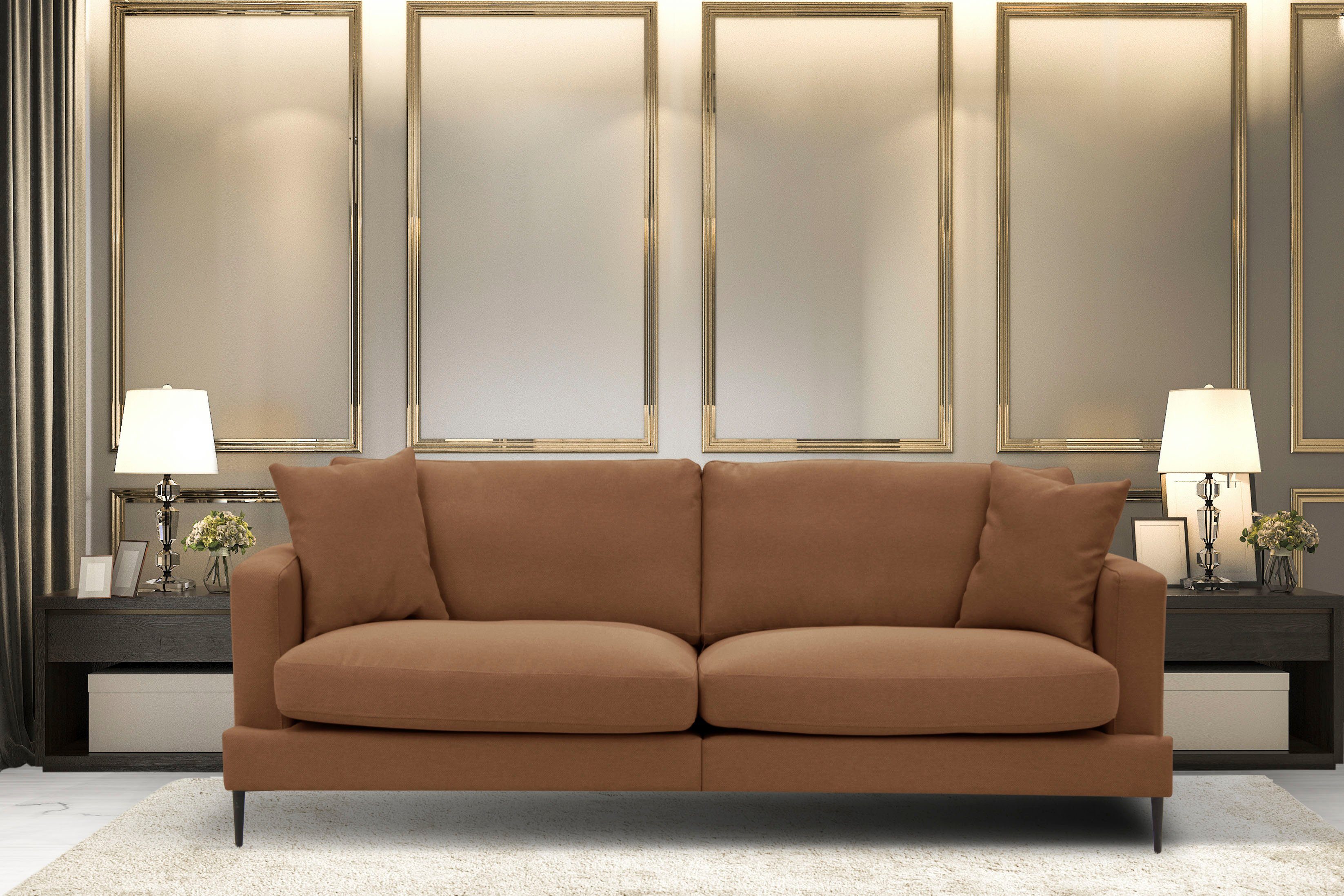 Leonique 3-zitsbank Cozy elegante designbank, afmetingen B/D/H: 211/97/80 cm oranje, 3-zitsbanken
