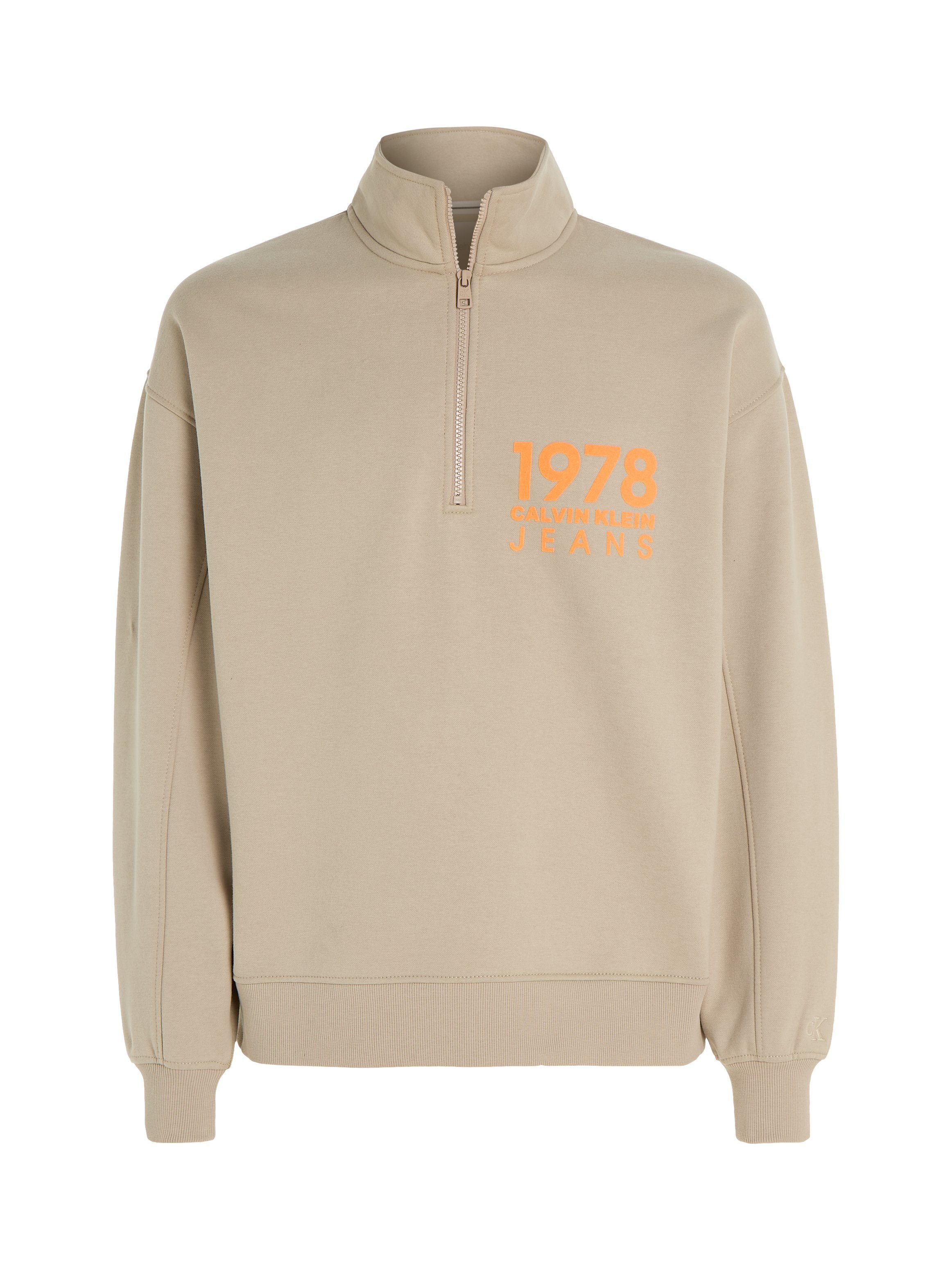 Calvin Klein Sweatshirt 1978 FLOCK LOGO HALF ZIP
