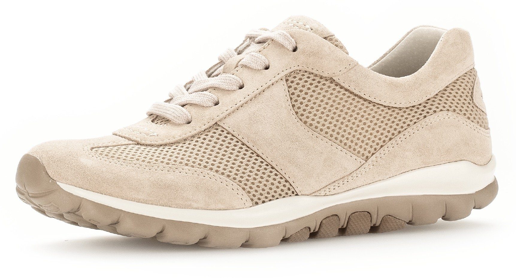 Gabor Rollingsoft Sneakers met sleehak vrijetijdsschoen, lage schoen, veterschoen met optifit...