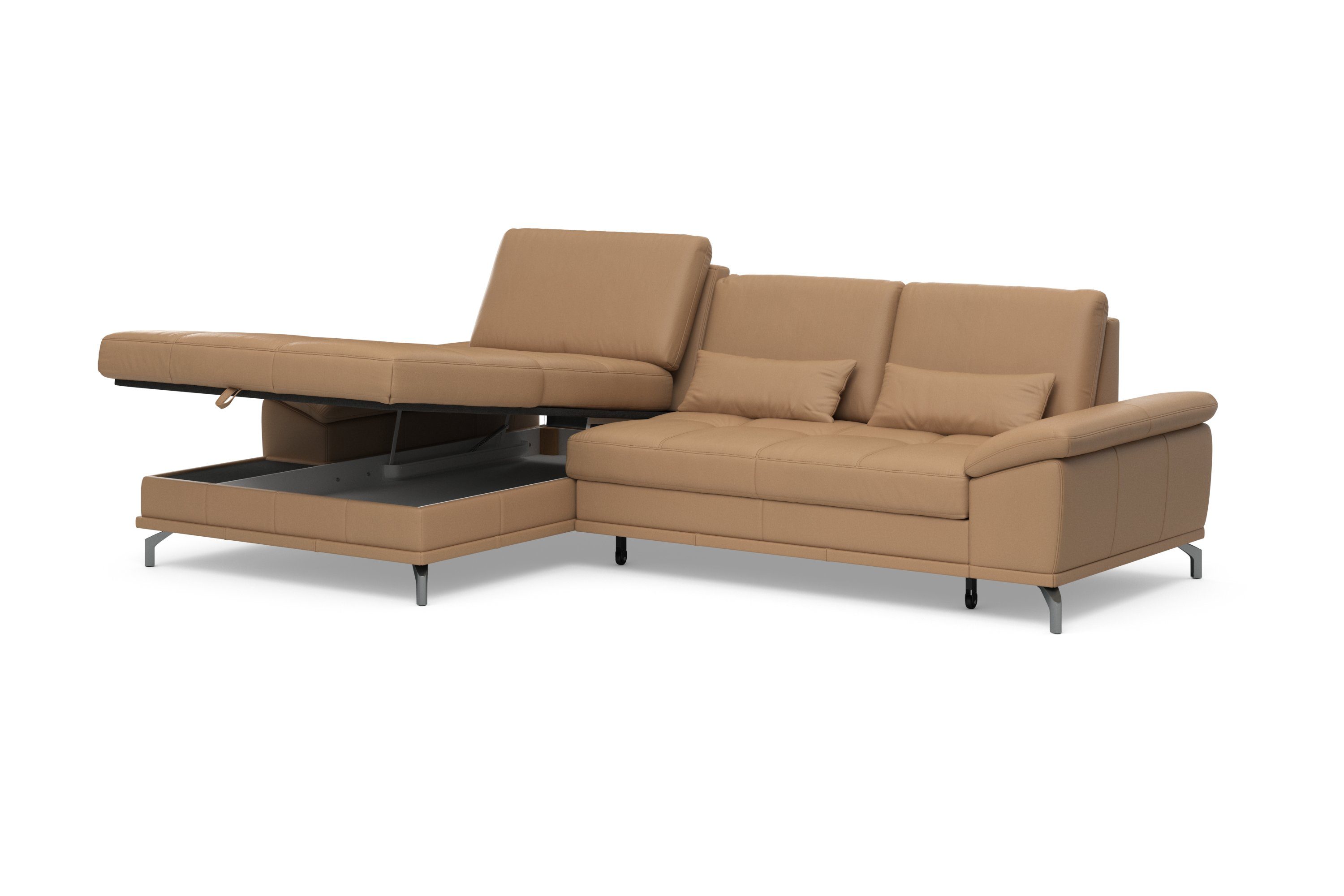 Places of Style Hoekbank Costello L-vorm, met zitdiepteverstelling, armleuningverstelling en