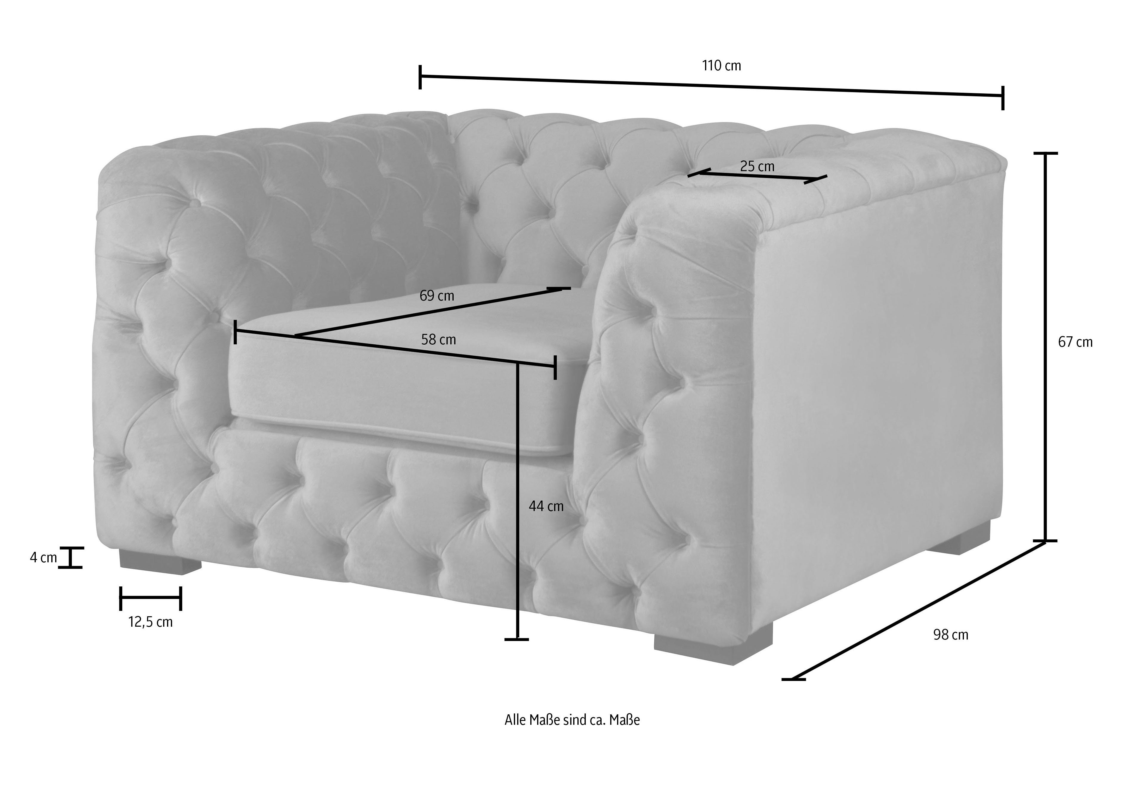 Guido Maria Kretschmer Home&Living Chesterfield-fauteuil Kalina stoel klassieke chesterfield knoopdetails, zeer hoogwaardige afwerking
