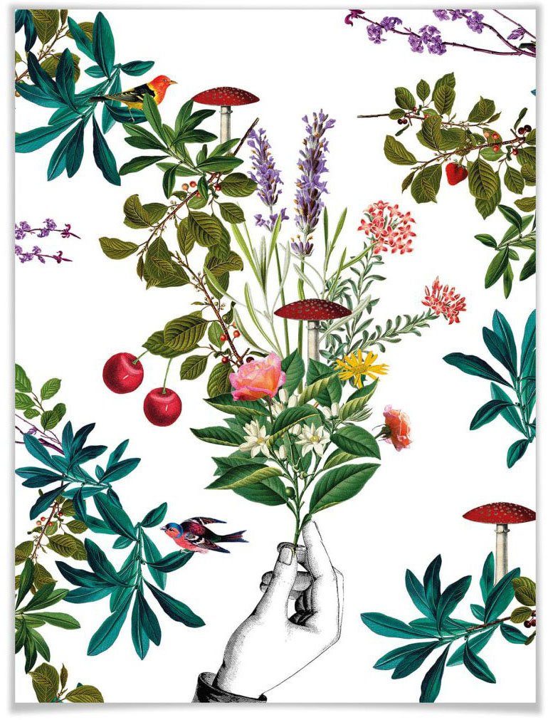 Wall-Art Poster Botanical wit (1 stuk)
