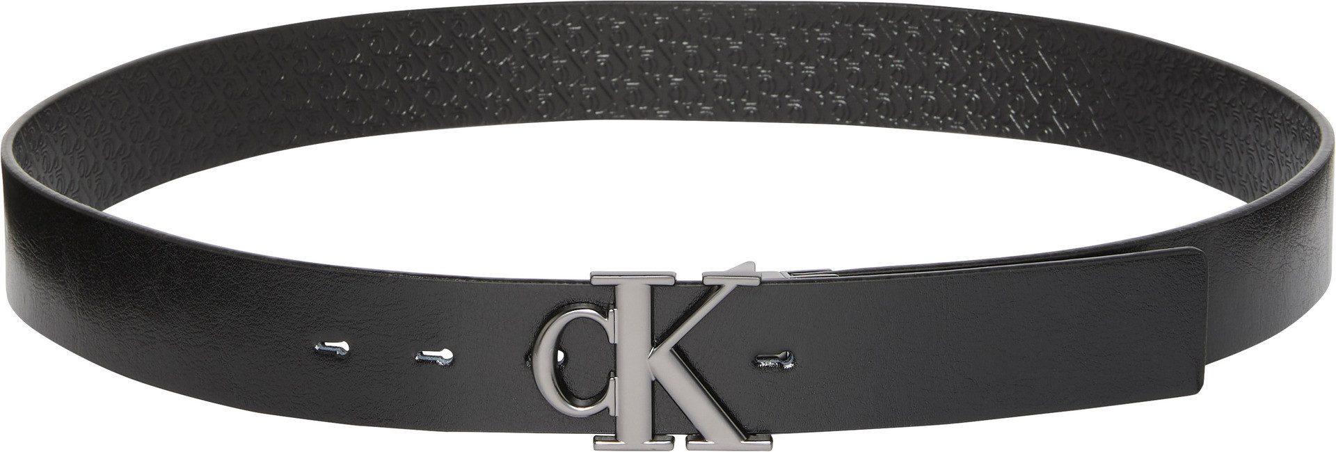 Calvin Klein Leren riem MNGRM PLQ BCKL 35MM