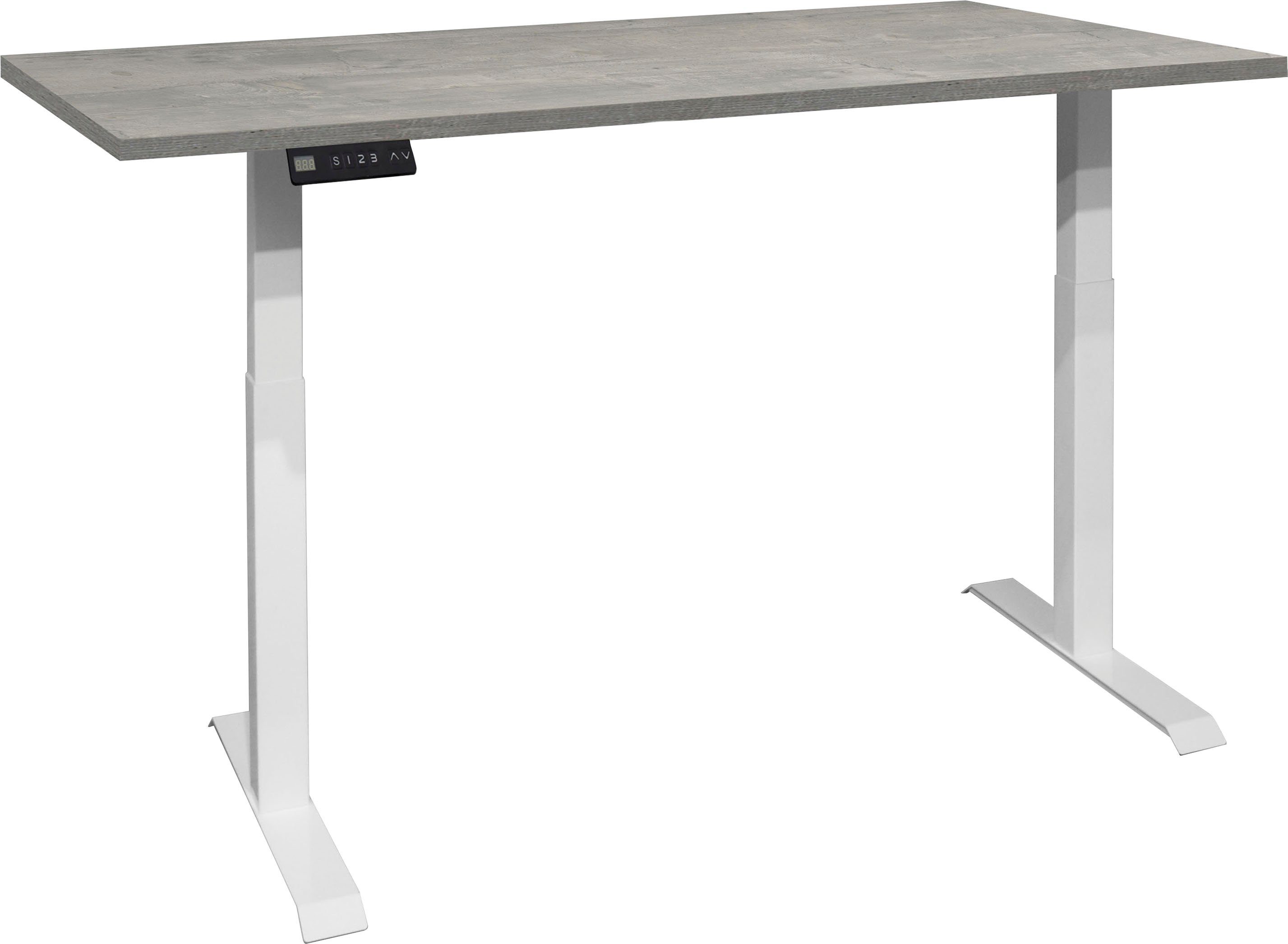 Mäusbacher Bureau Big System Office Breedte 140 cm, elektrisch in hoogte verstelbaar bureaus grijs
