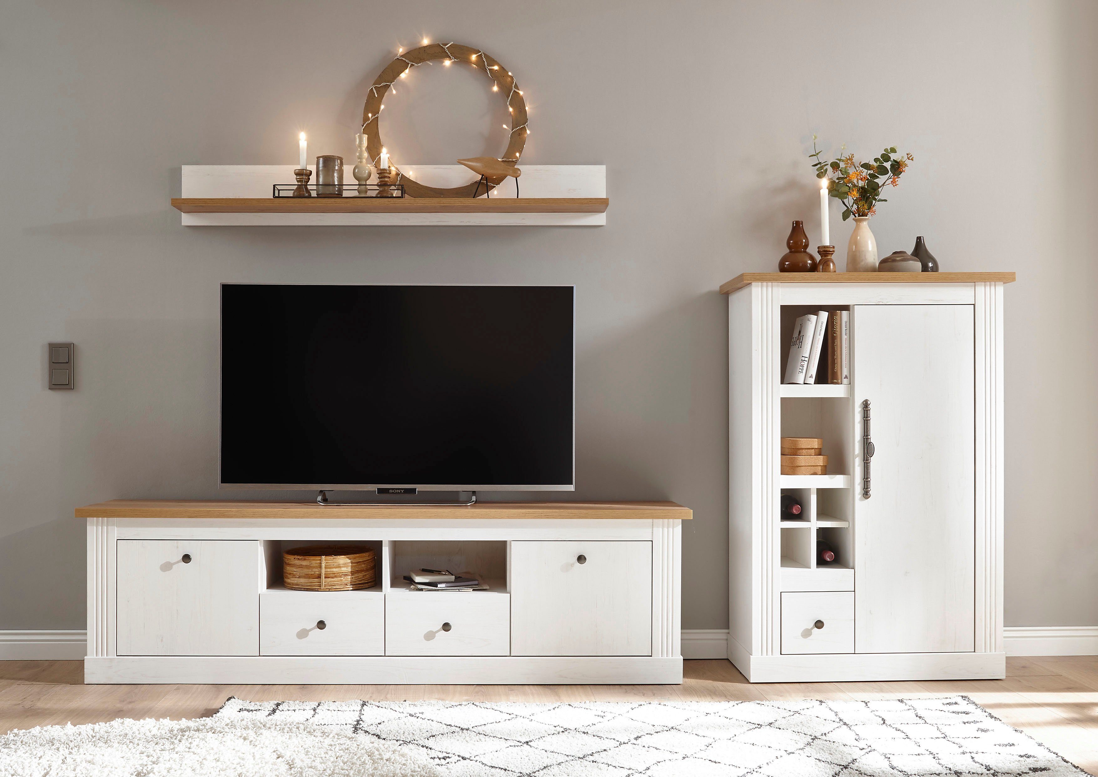 Home affaire Wandmeubel Westminster in romantische landelijke stijl (set, 3-delig)
