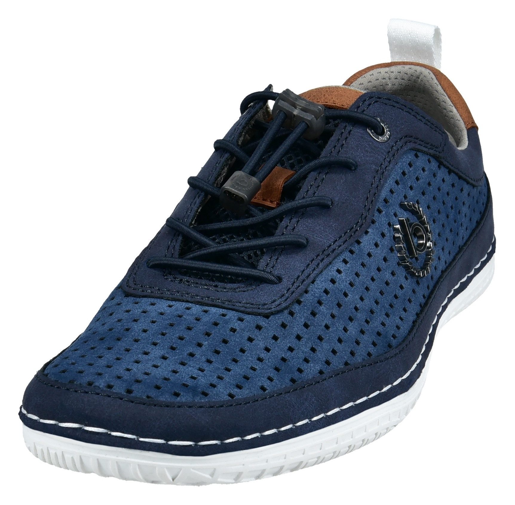 Bugatti Slip-on sneakers , vrijetijdsschoen, lage schoen, slipper met gaatjespatroon heren lage sneakers maat 41 blauw