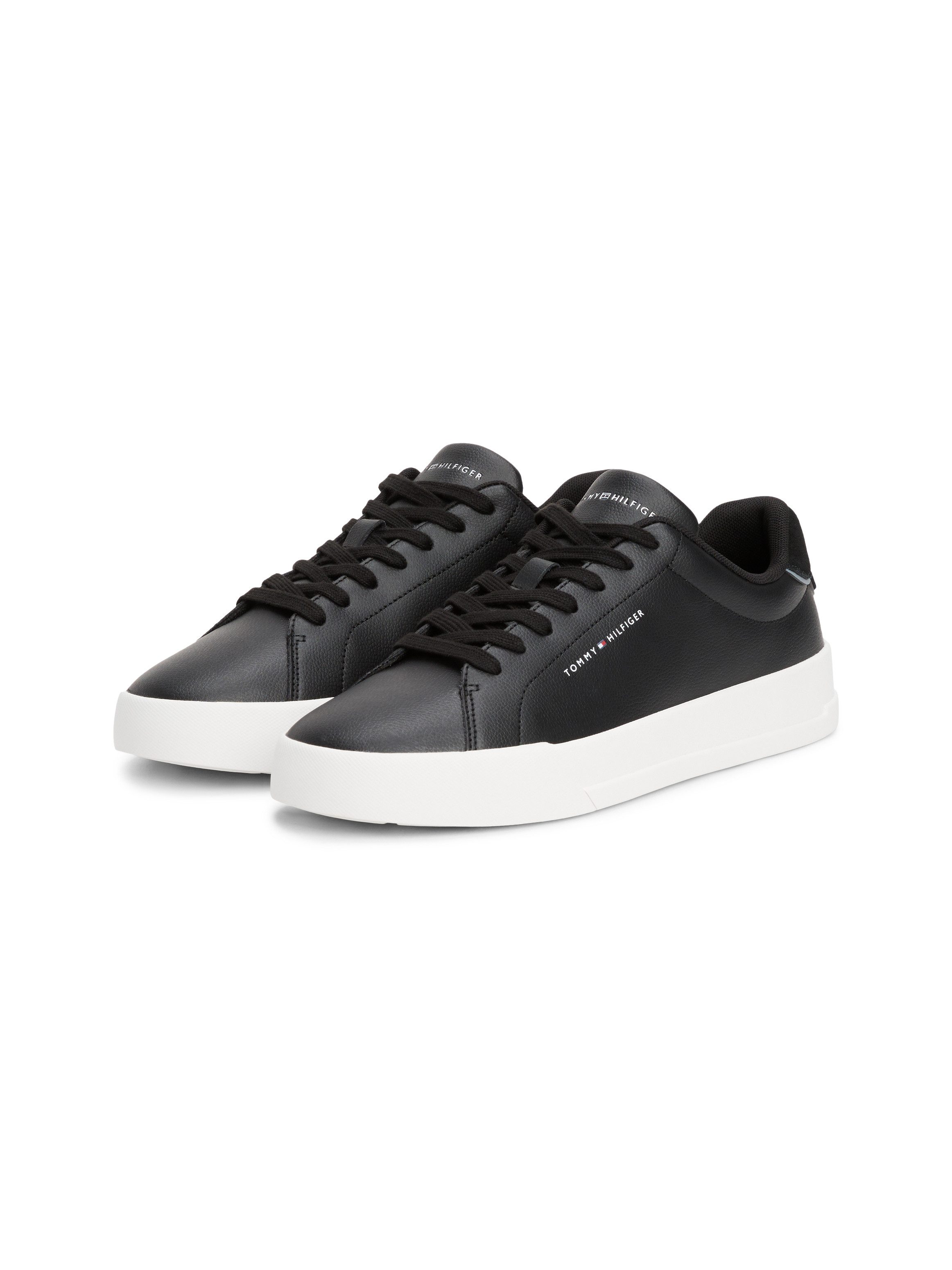Tommy Hilfiger Plateausneakers TH COURT LTH DETAIL ESS , vrijetijdsschoen, lage schoen, veterschoen met zijlijk logo-opdruk