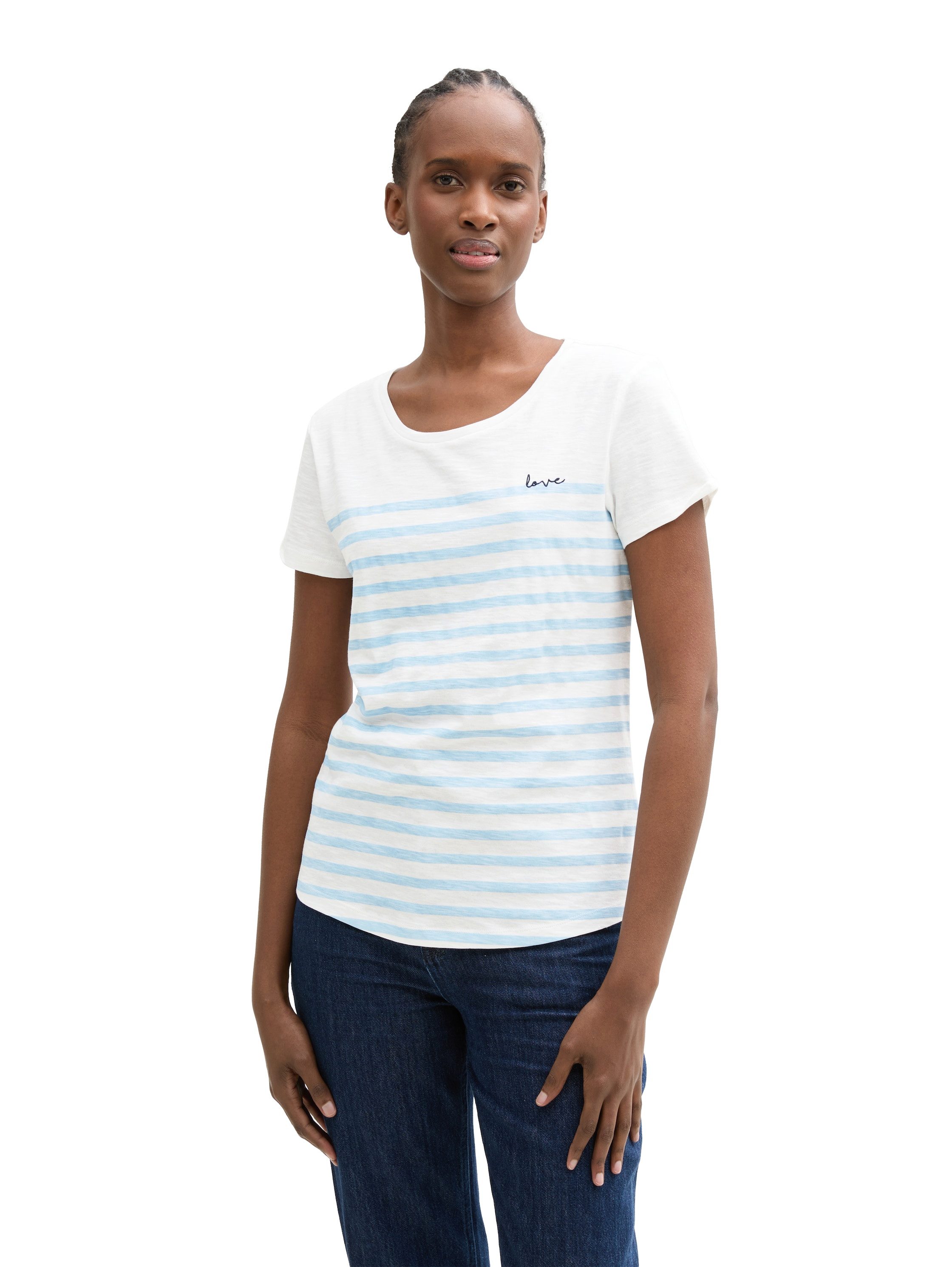 Tom Tailor Denim T-shirt met streepmotief dames t-shirts maat M (38) blauw