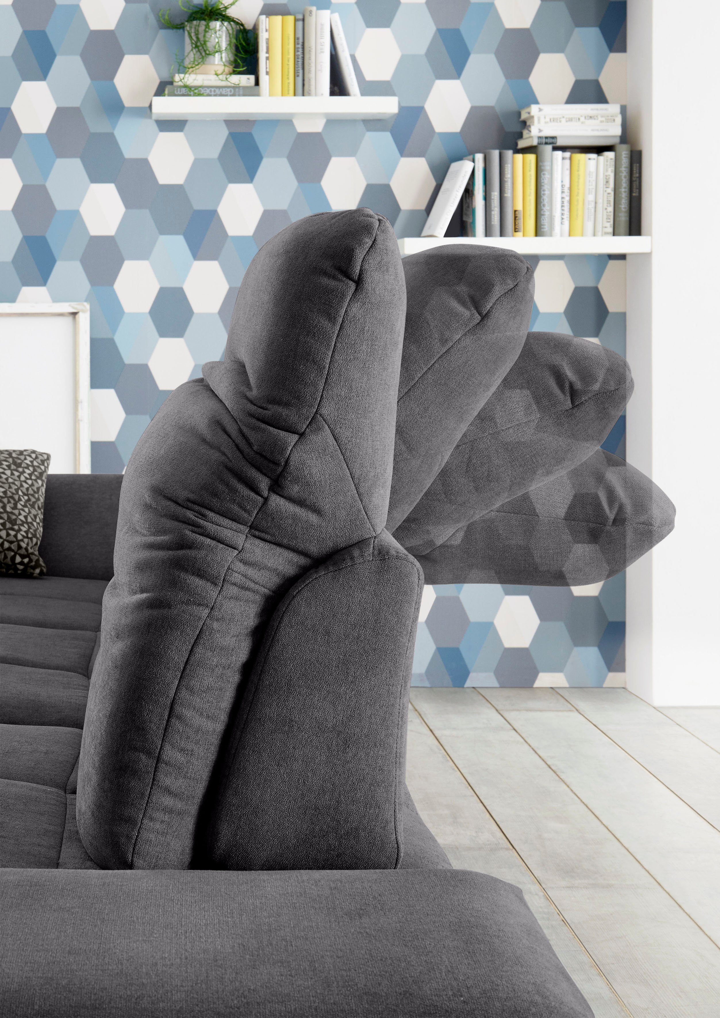 set one by Musterring Zithoek SO 4100 comfortabele pocketvering, incl. hoofdeindeverstelling