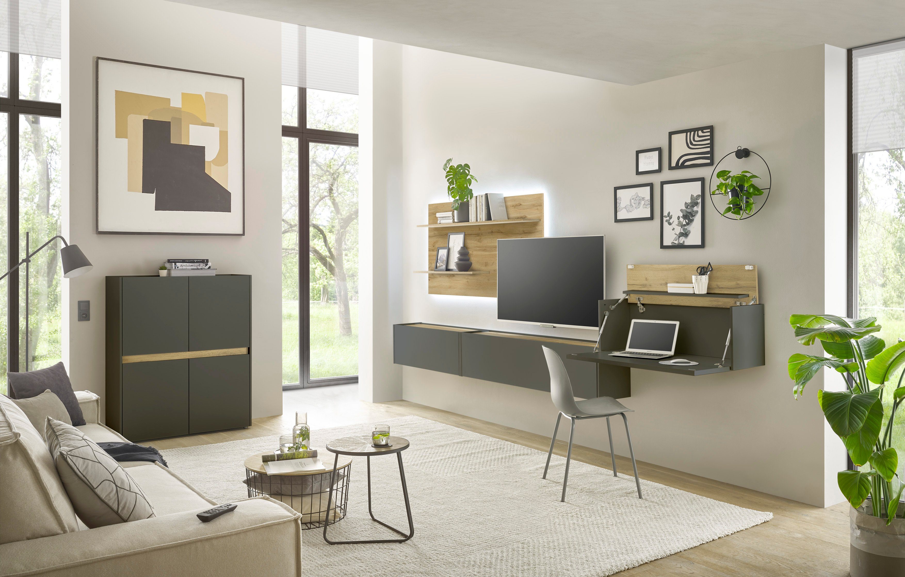 INOSIGN Set kantoormeubelen City/Giron Thuiskantoor, wandsecretaire (set, 5-delig) kantoorsets grijs