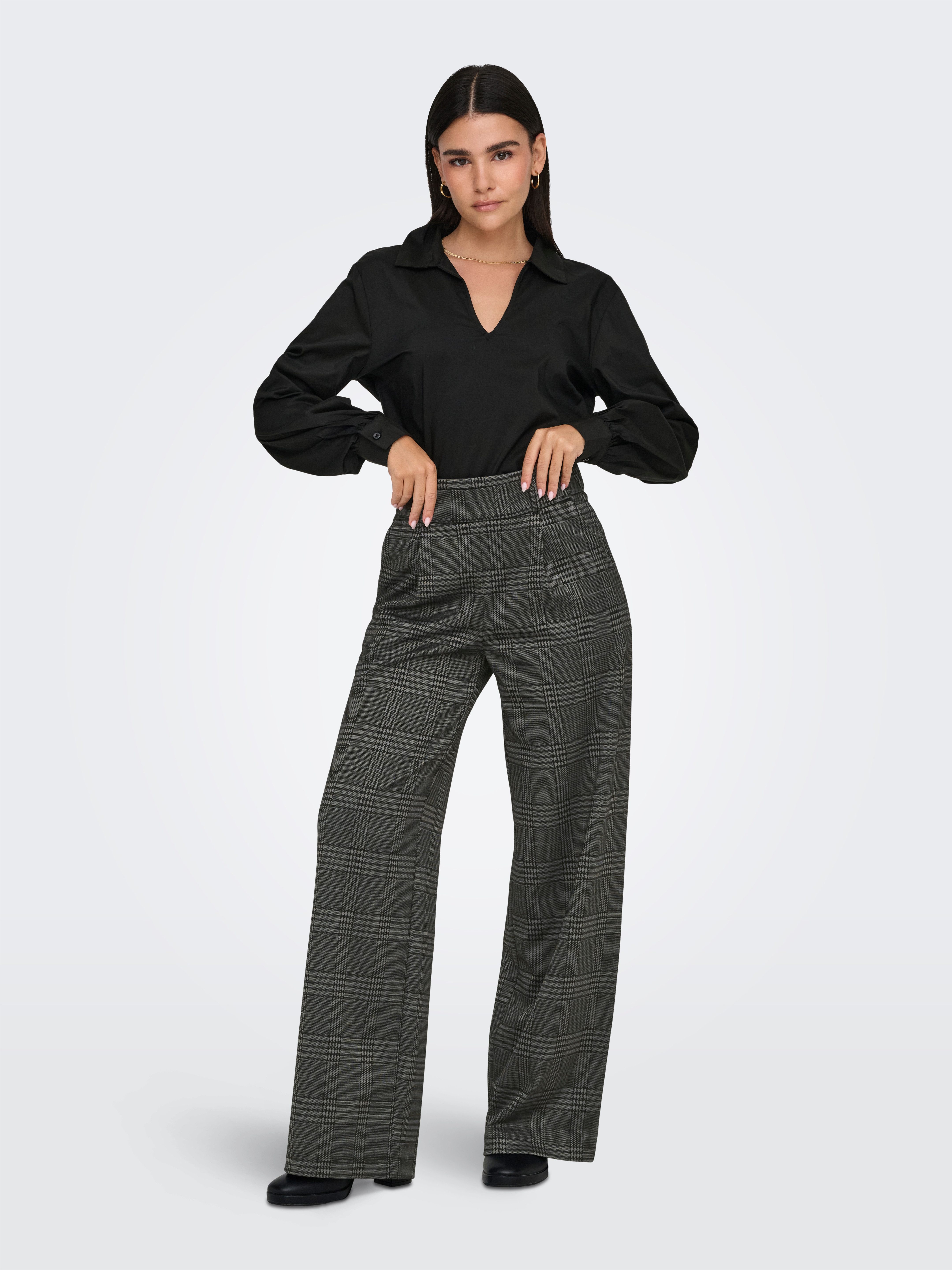 JDY Pantalon JDYGEGGO MIA LONG CHECK PANT JRS NOOS