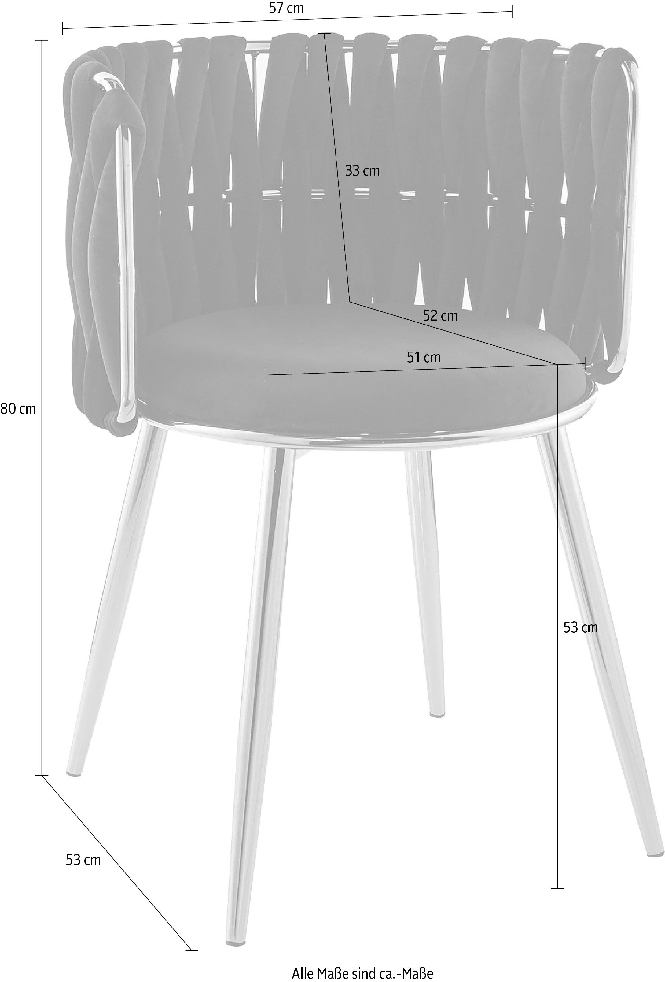 Kayoom Stoel Melly 125 2-delige set, geweldig ontwerp van de rugleuning, ronde zitting (set, 2 stuks)