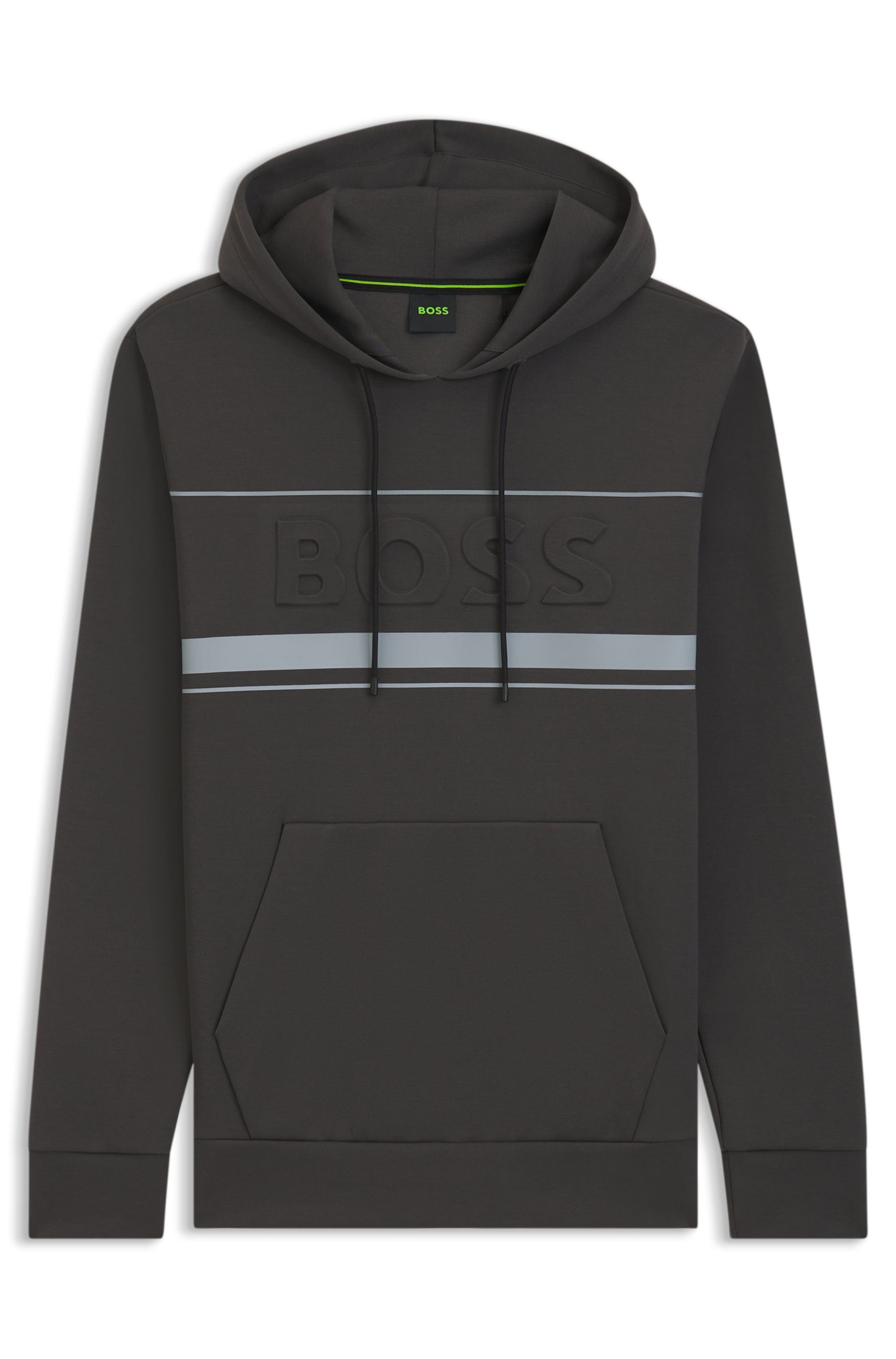 BOSS GREEN Hoodie Soody Zone met geperst logo en sportieve strepen