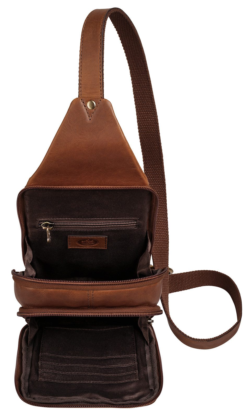 Piké Schoudertas echt leder