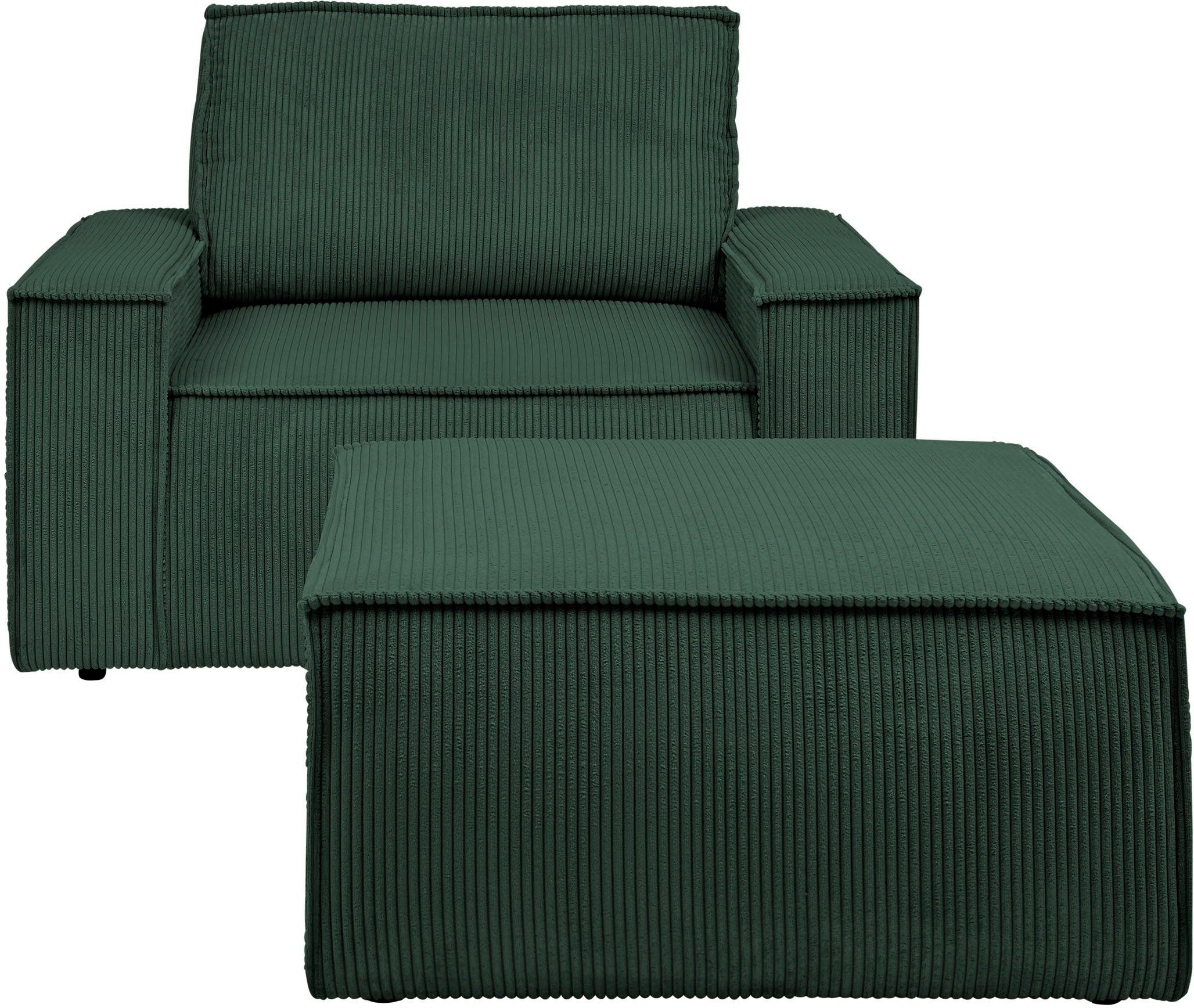 Home affaire Fauteuil Sherwood Loveseat en hocker als set, passend bij de bekleding-serie SHERWOOD