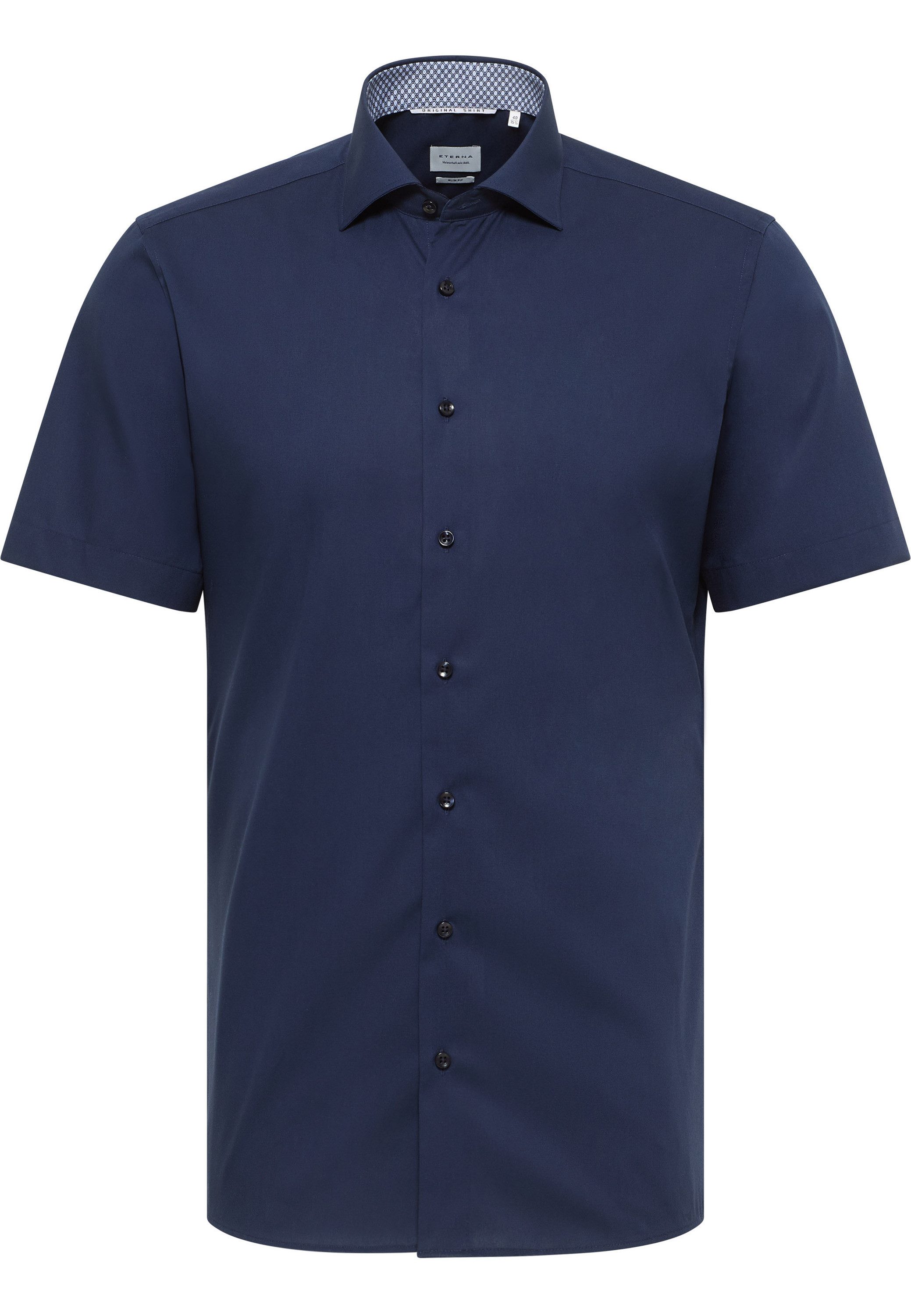 Eterna Overhemd met korte mouwen Slim fit NON IRON (strijkvrij)