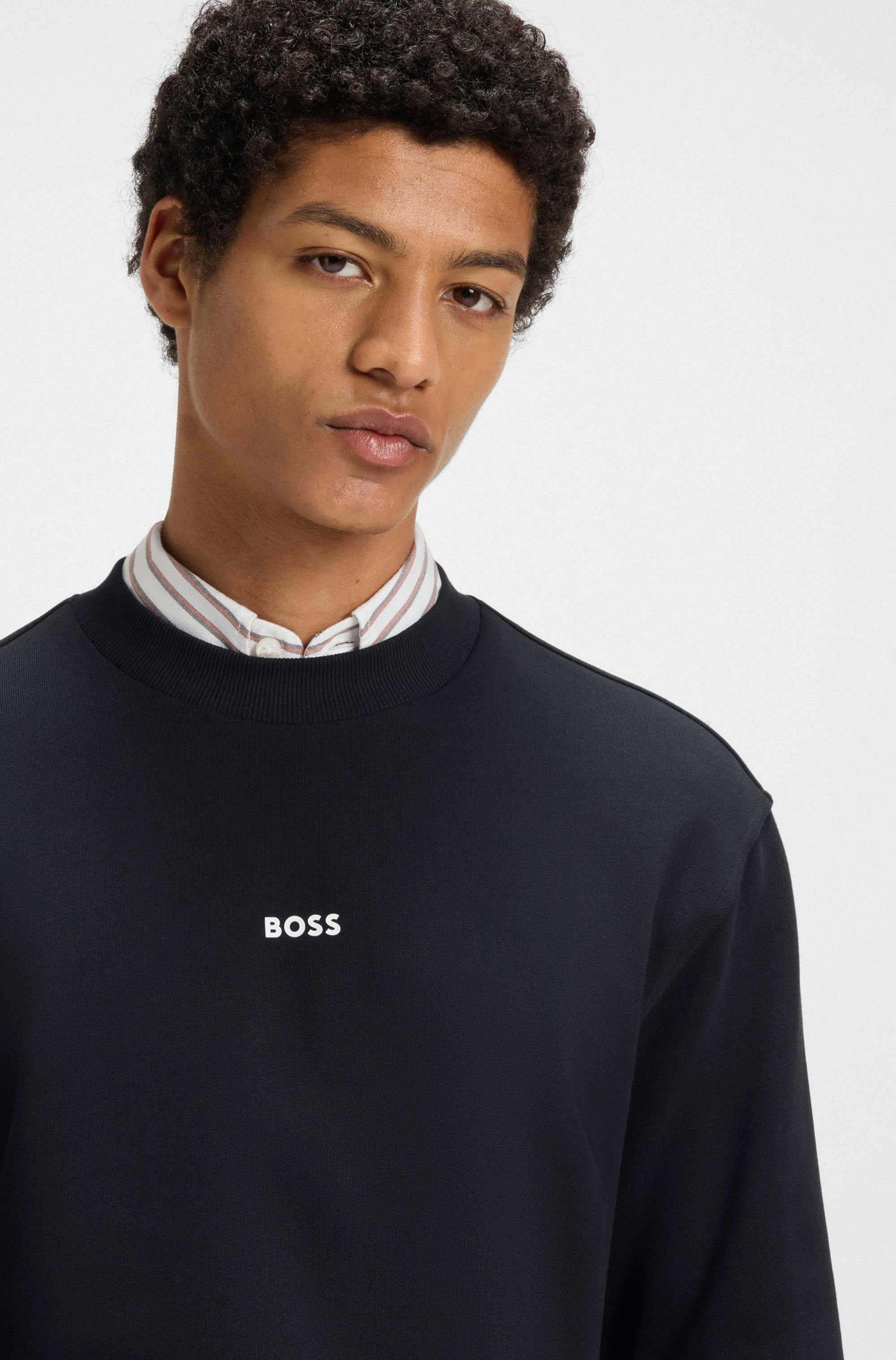 Boss Orange Sweatshirt WeSmallcrew met logo op borsthoogte