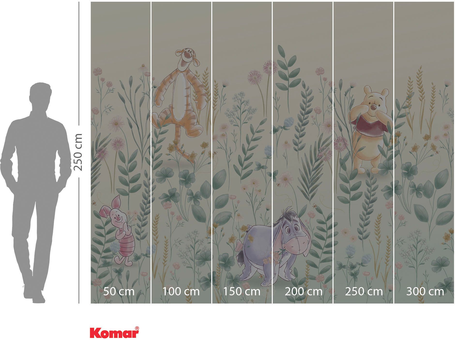 Komar Fotobehang Vlies fotobehang - Winnie the Pooh Hide and Seek - grootte 300 x 250 cm (1 stuk)