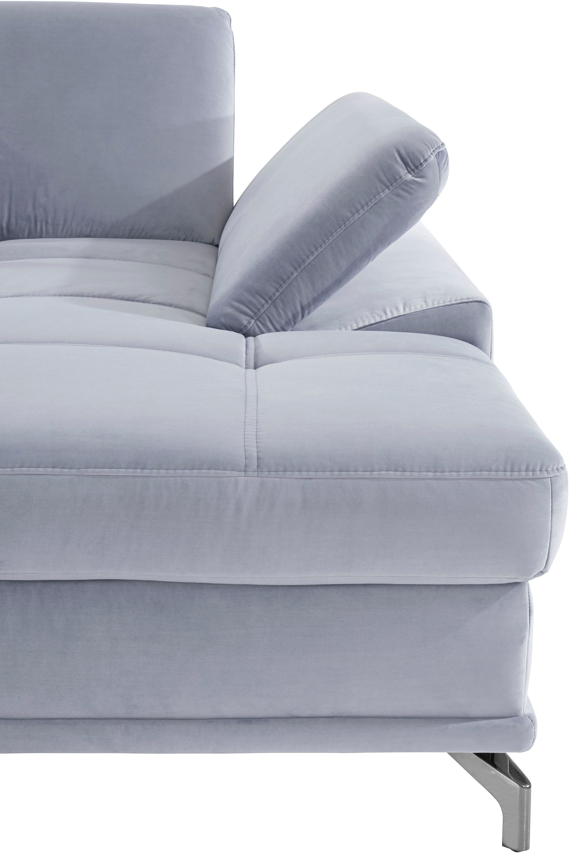 Places of Style Hoekbank Costello L-vorm, met zitdiepteverstelling, armleuningverstelling en