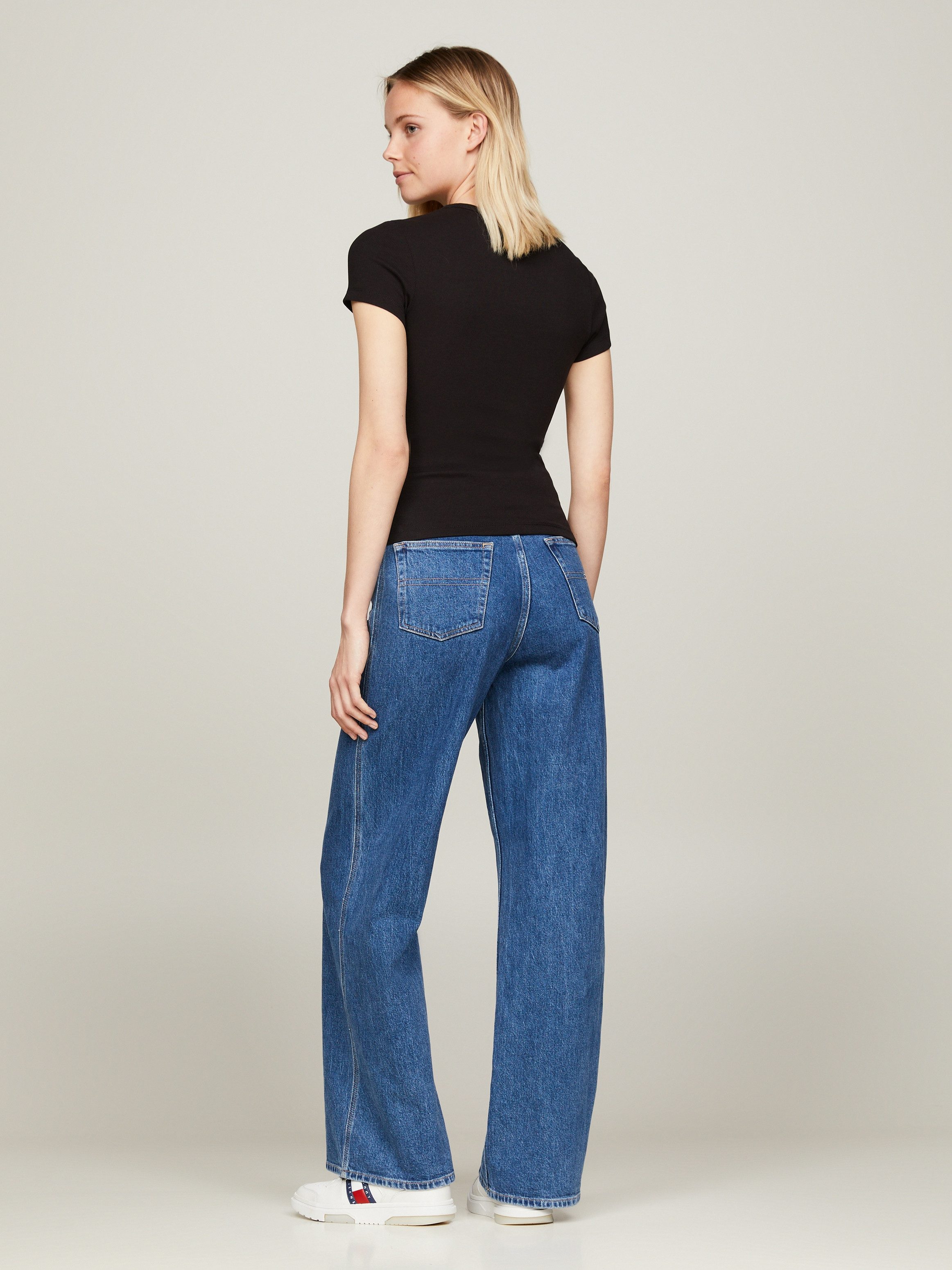 TOMMY JEANS Shirt met korte mouwen TJW SLIM BADGE RIB TEE
