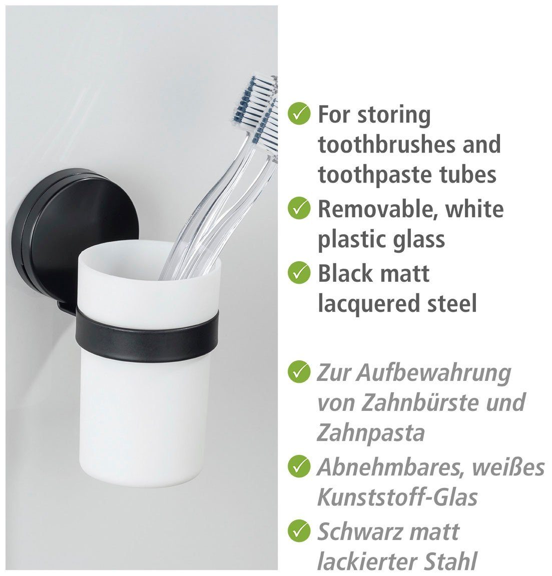 WENKO Poetsbeker Static-Loc® Plus Pavia Bevestigen zonder boren