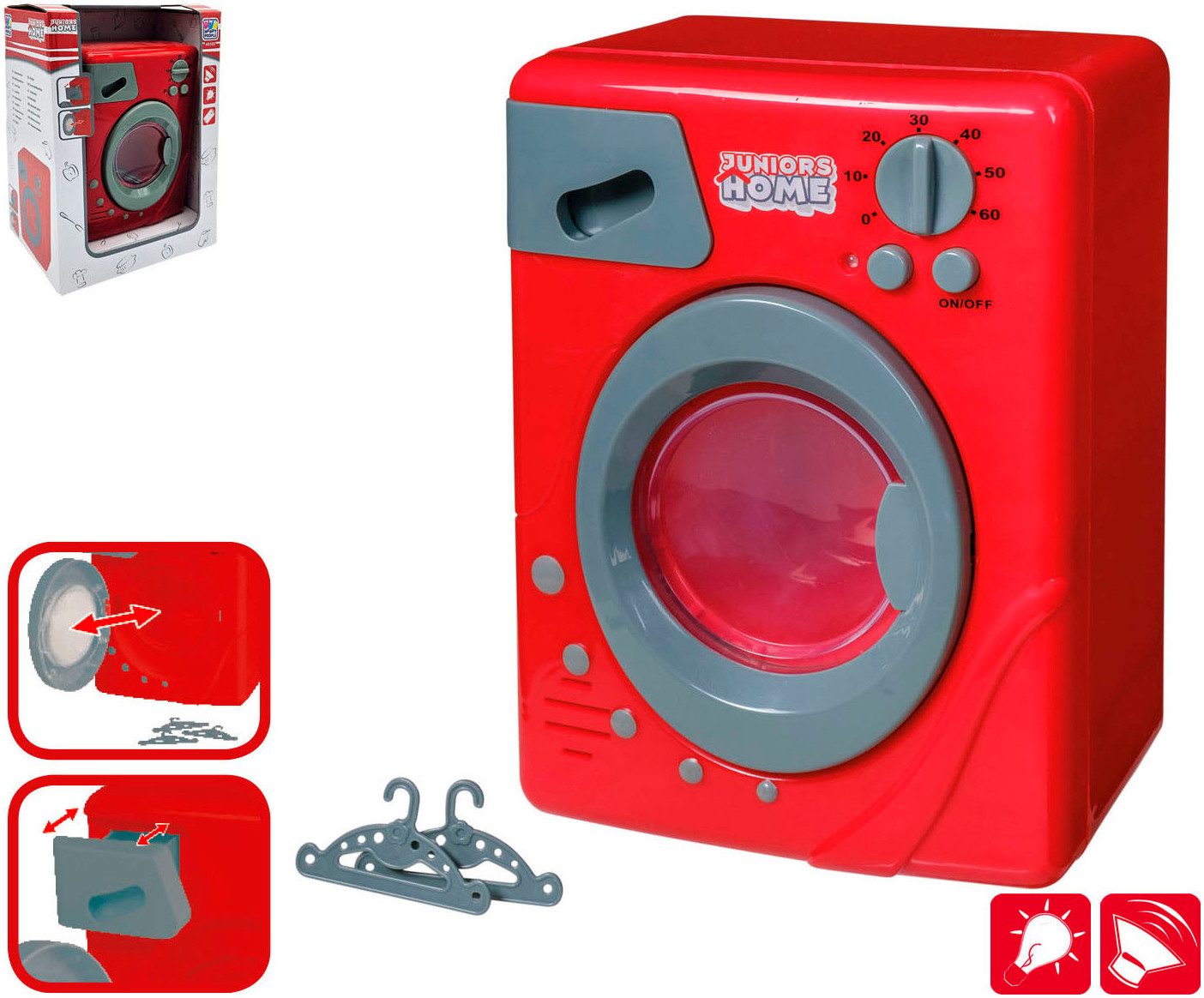 Happy People Kinderhuishoudset Wasmachine en strijkijzer met licht- en geluidseffect