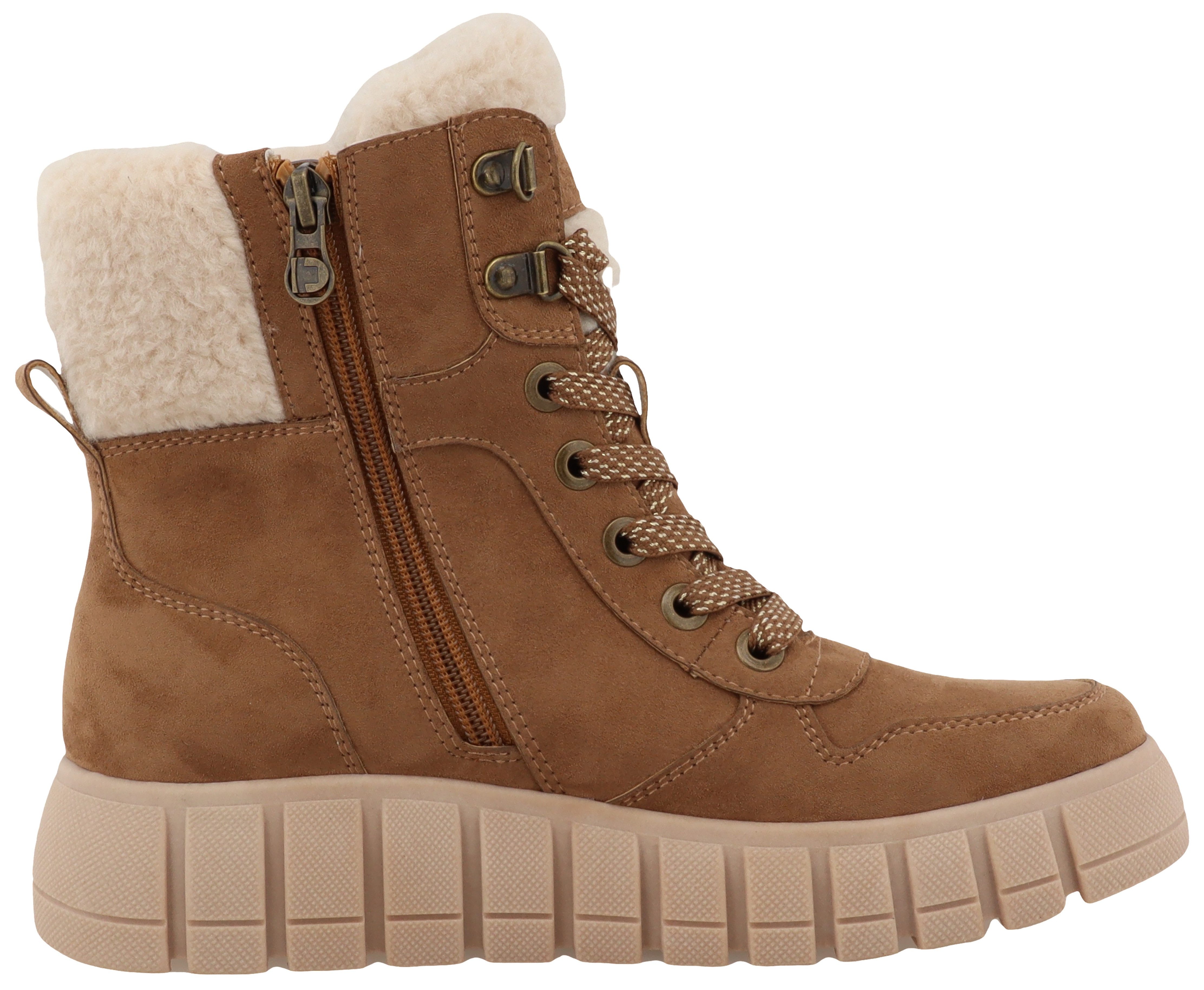 Tom Tailor Winterlaarzen sleehak, plateau, winterenkellaarsjes, veterschoenen, rits