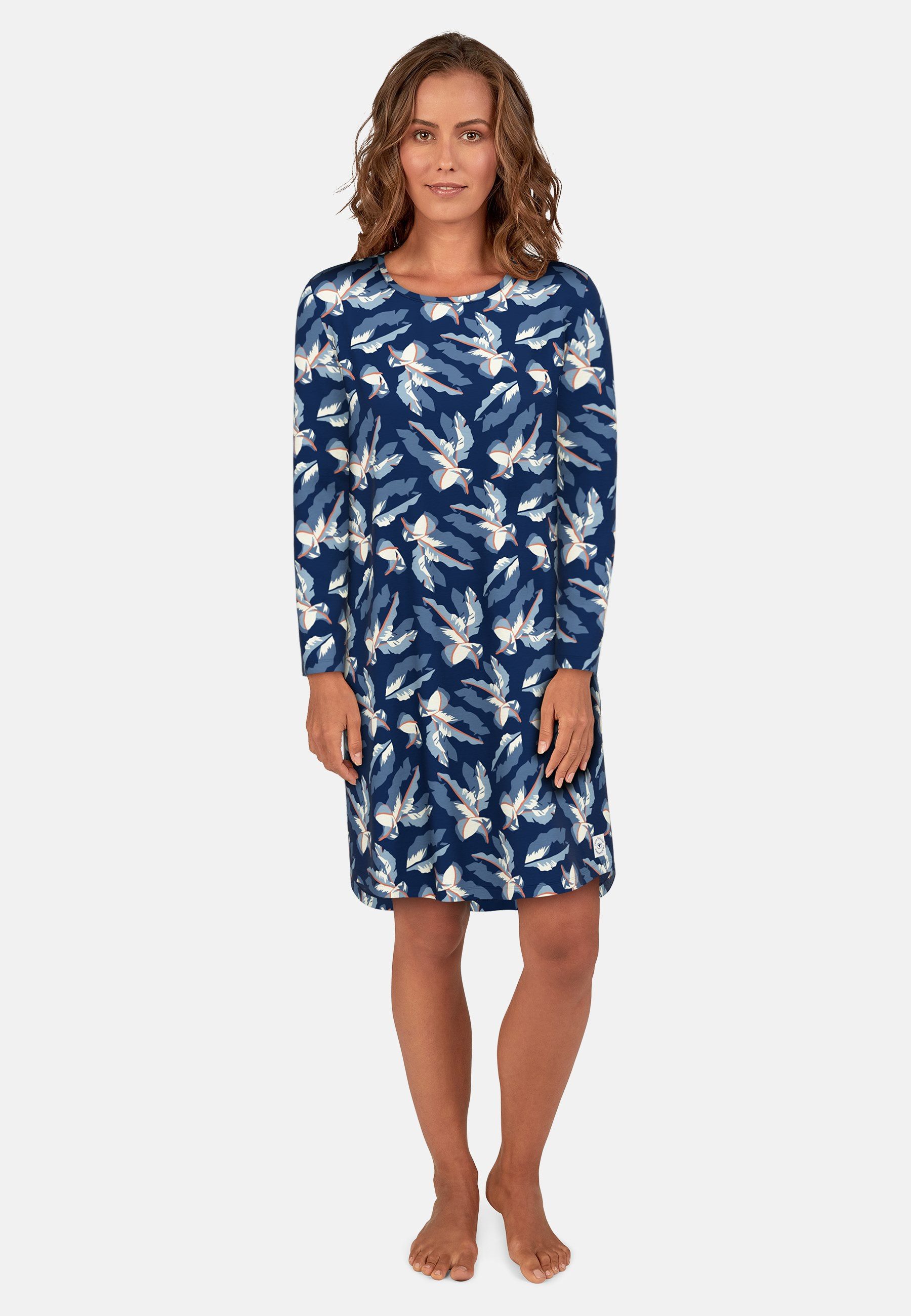 Tom Tailor Nachthemd Manilla met opwindende print dames nachthemden maat 46 blauw