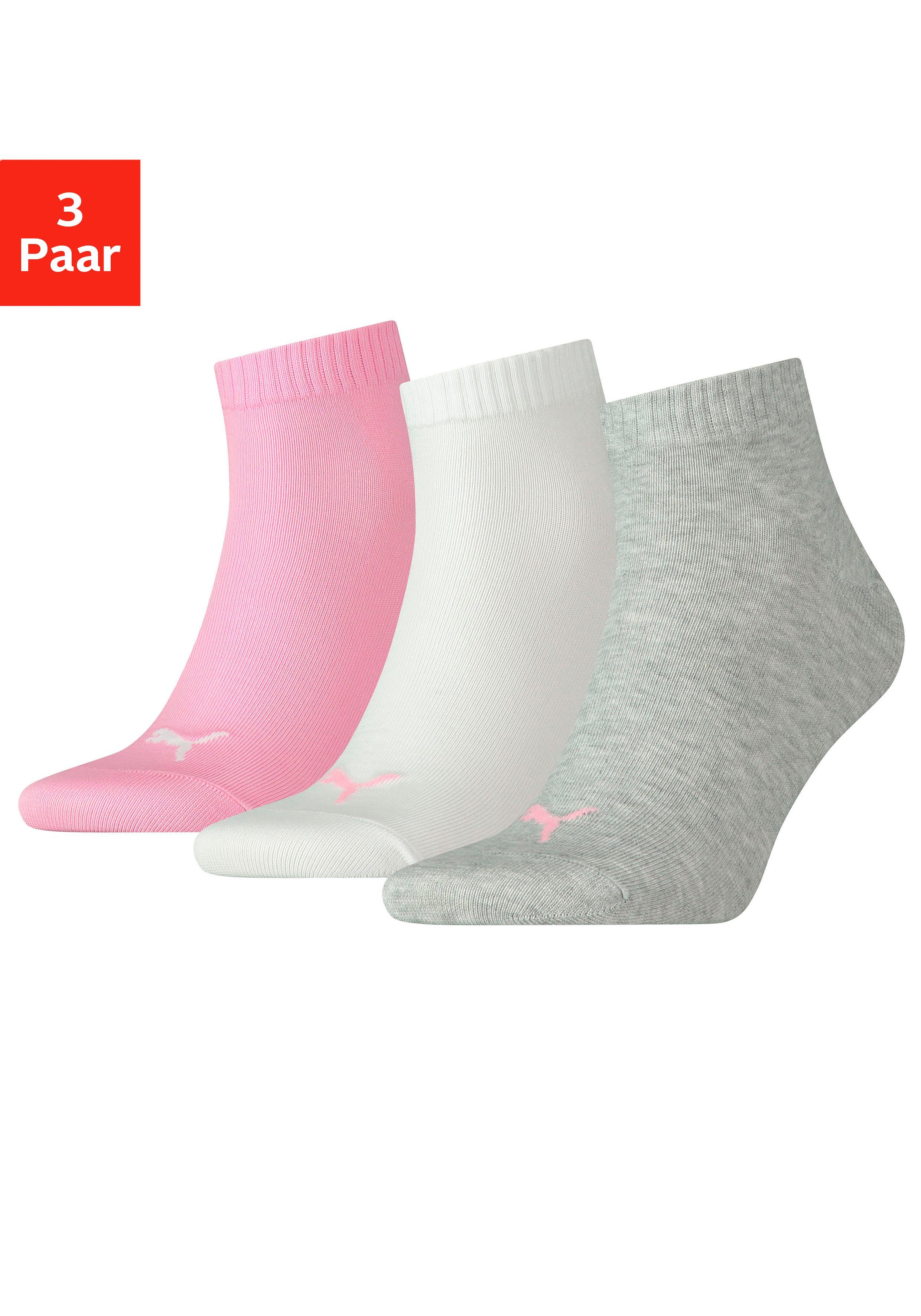 PUMA Korte sokken Ademend, ribboorden, zachte katoenmix (3 paar)