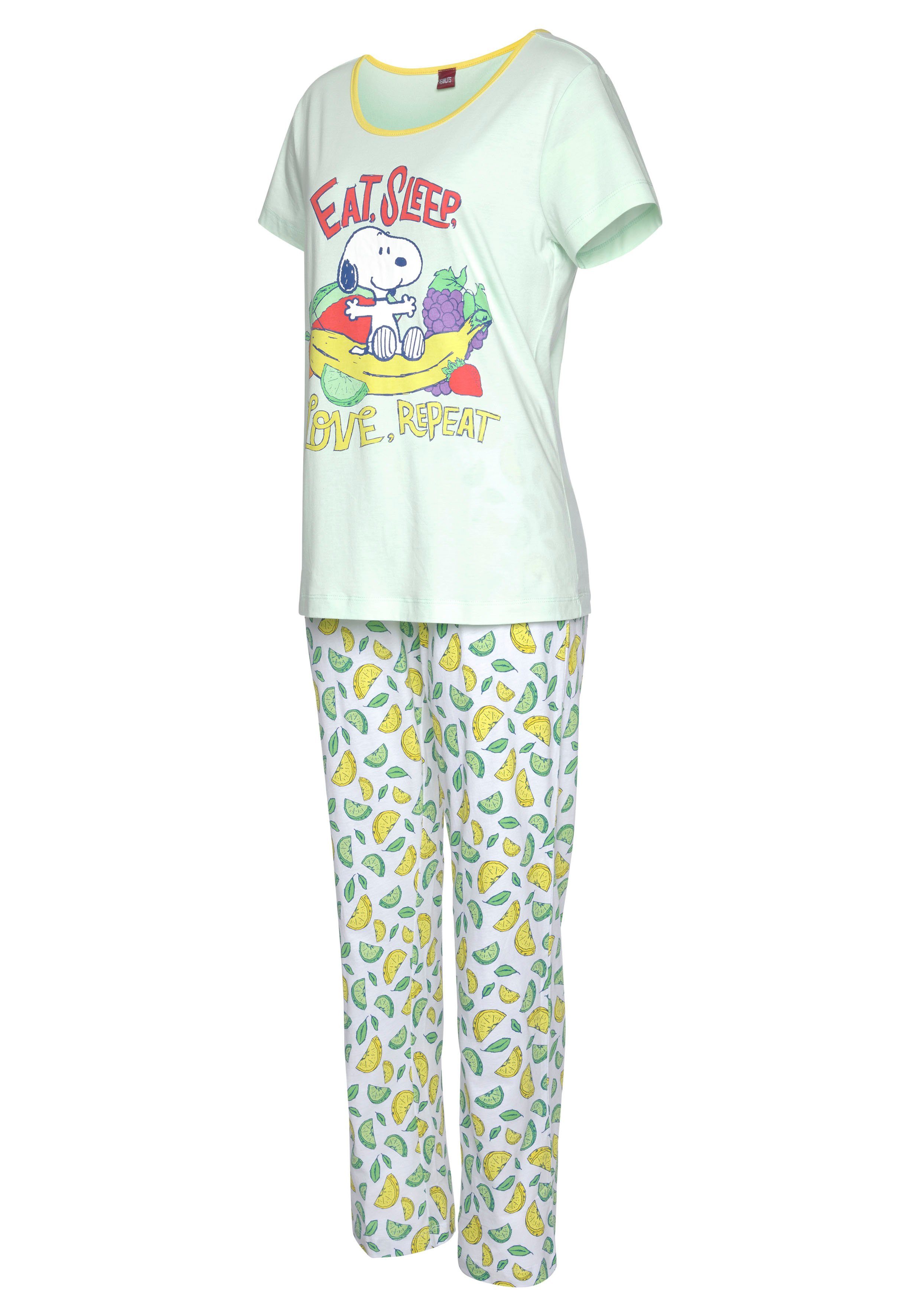 Peanuts Pyjama met snoopy-print (2-delig, 1 stuk)