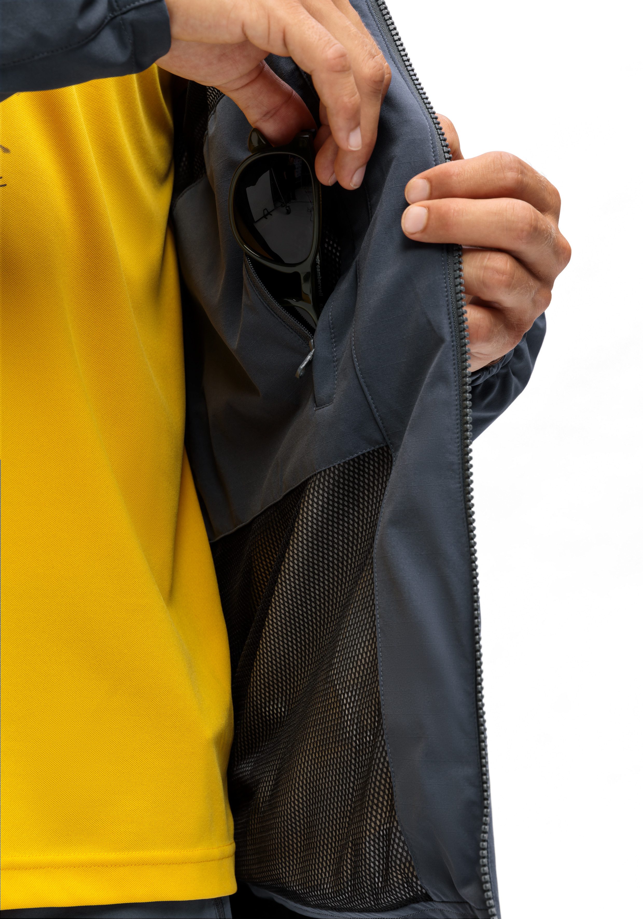 Maier Sports Outdoorjack ArorA Loop M Heren jacke waterdicht, functionele jas met 3 buitenzakken + binnenzak