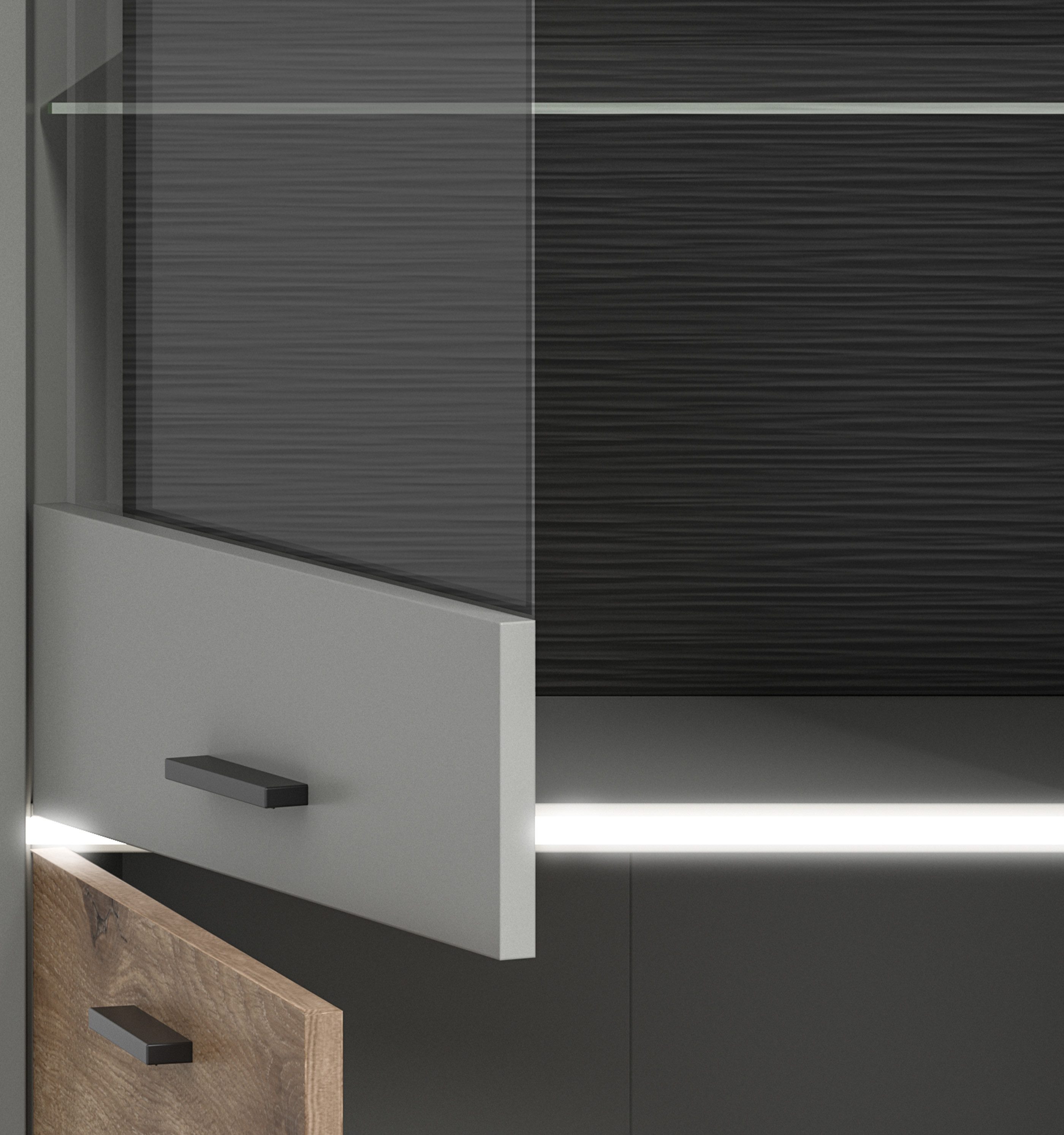 INOSIGN Tv-meubel Spezia, Breedte 185cm, in Lichtgrijs, 2 kleppen, 2 lades TV-meubel, TV-kast, TV-bank, televisiekast, media meubels, mediaboard