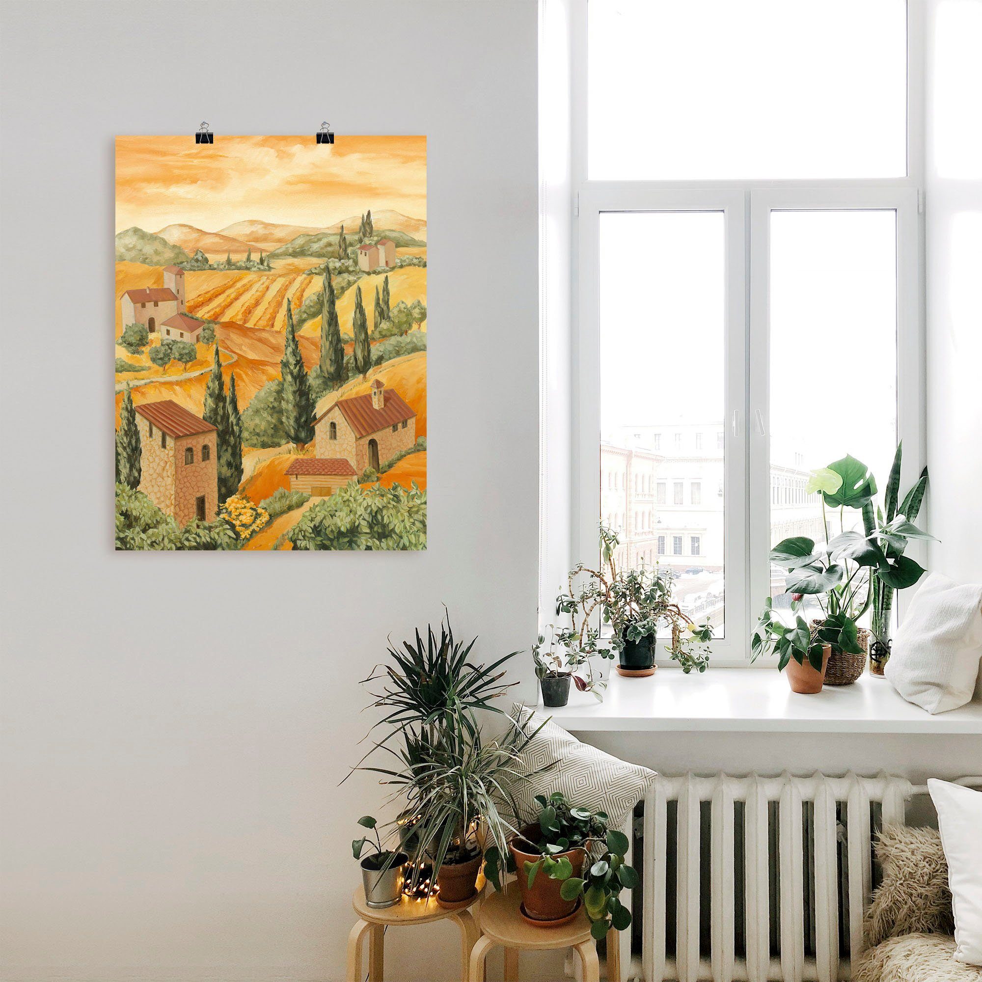 Artland Artprint Italië Toscane als artprint van aluminium, artprint voor buiten, artprint op linnen, poster in verschillende maten. maten