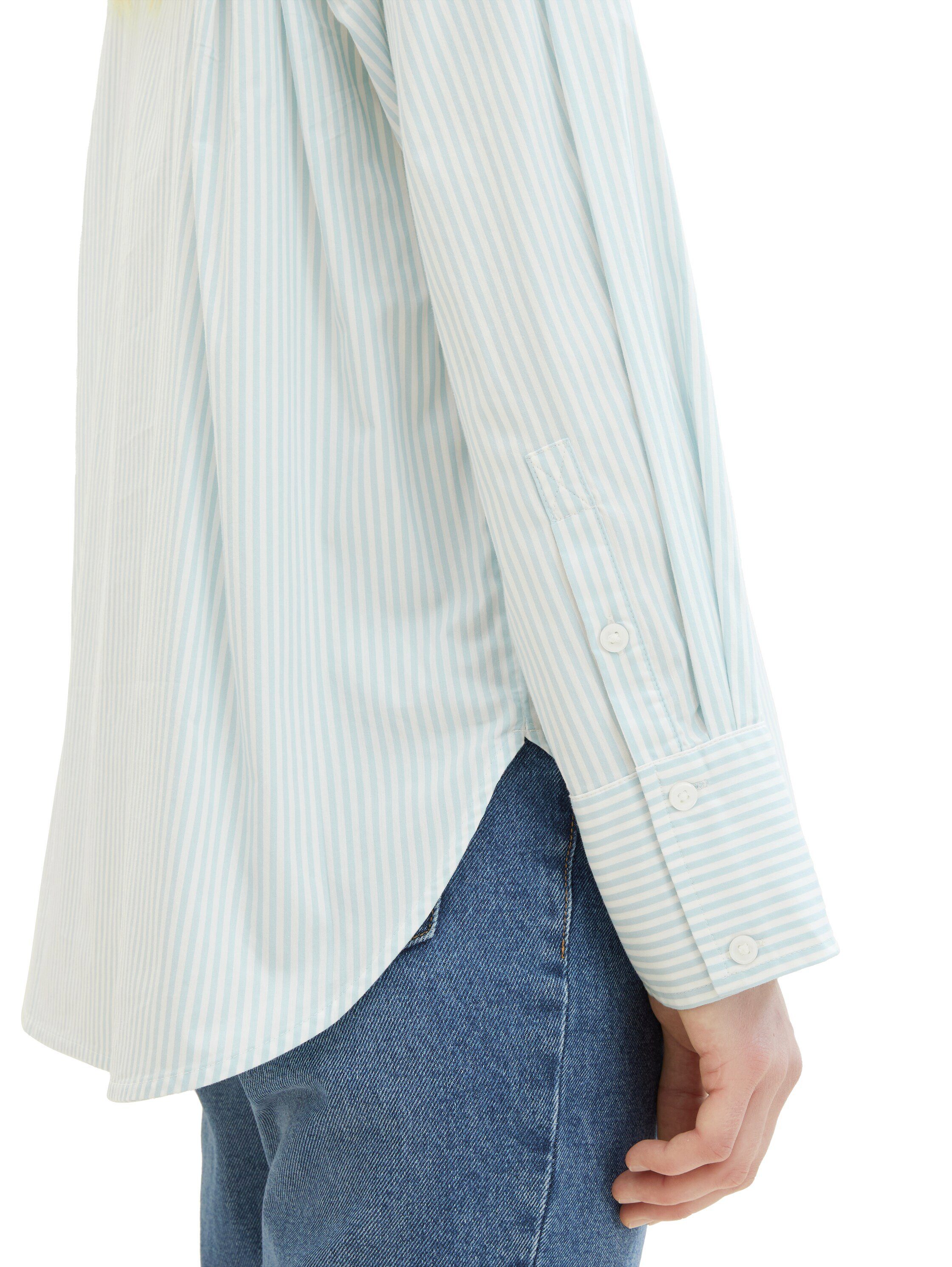 Tom Tailor Denim Overhemdblouse in streepdesign en met stretch