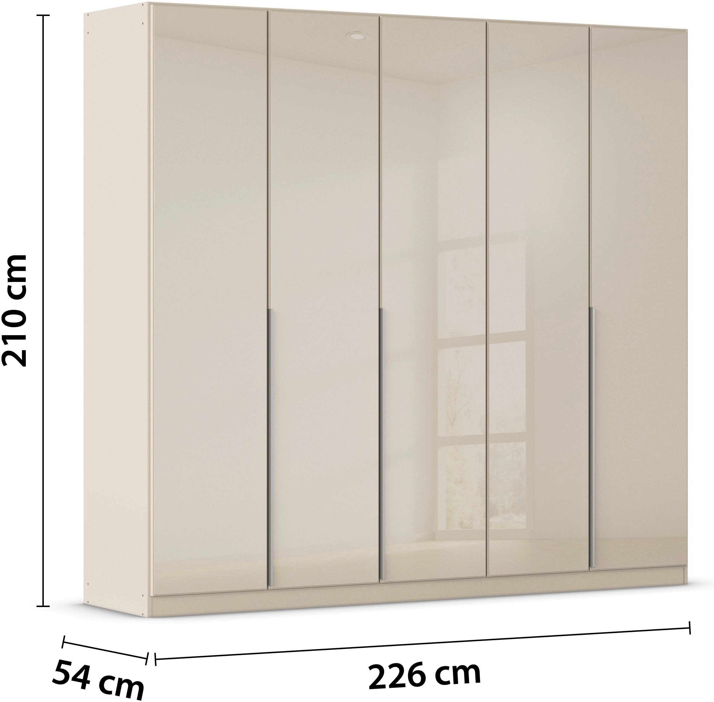 rauch Draaideurkast Kledingkasten kast garderobe AGORDO met glazen front doordachte binnenuitrusting, in 6 breedtes en 2 hoogtes made in germany