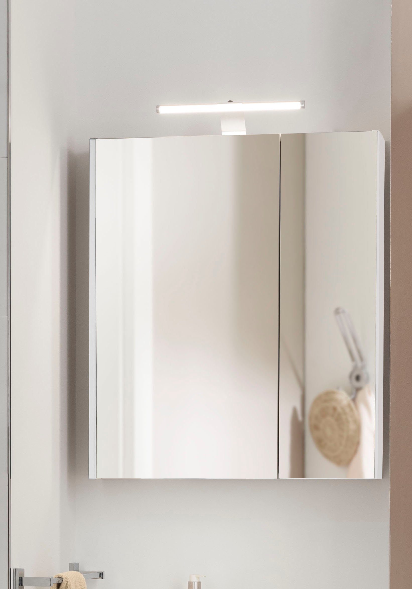 Schildmeyer Spiegelkast LAGONA Breedte 60 cm, 2-deurs, ledverlichting, schakelaar-/stekkerdoos