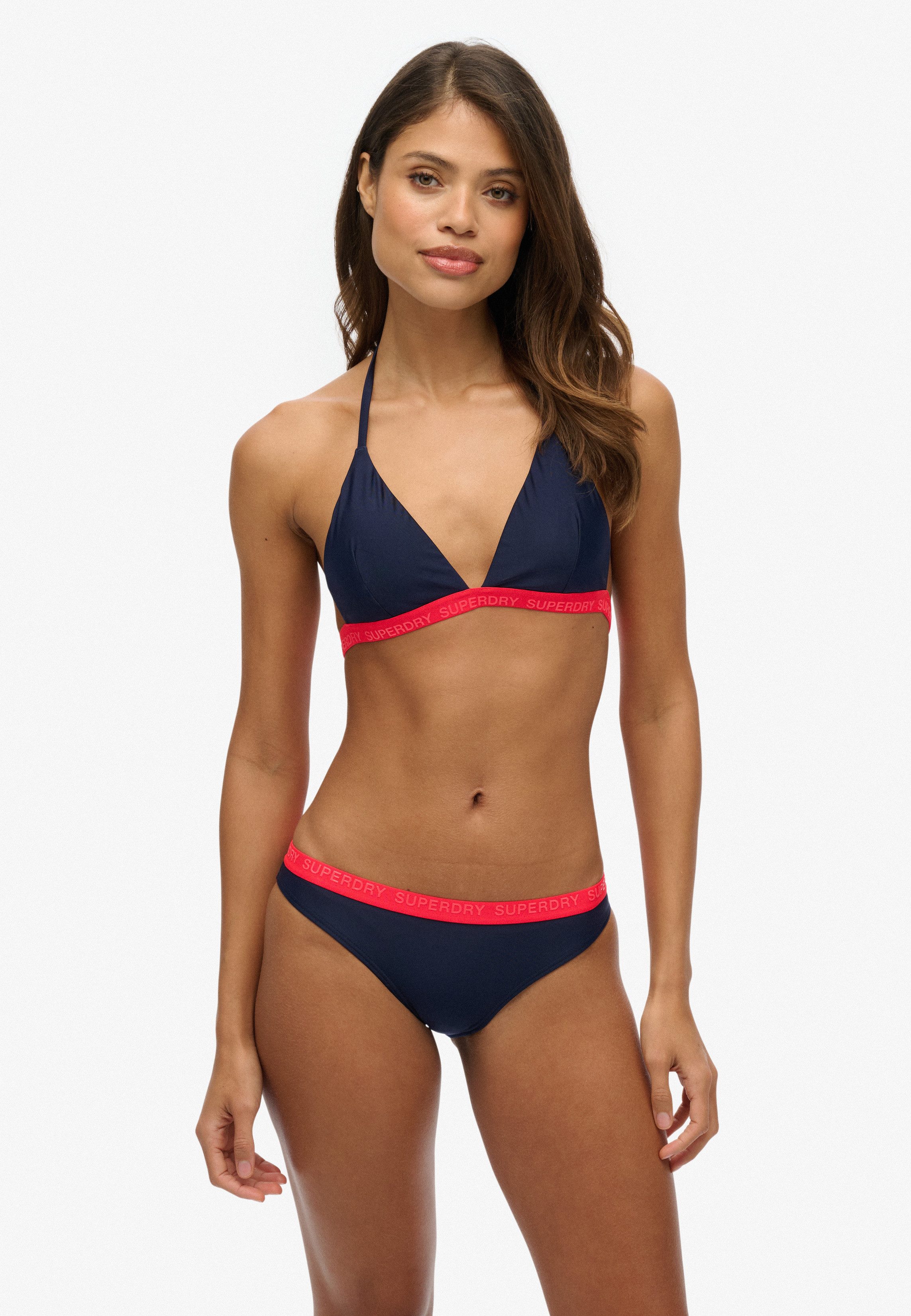 Superdry Triangel-bikinitop TRIANGLE ELASTIC BIKINI TOP dames triangelbikini's maat L blauw