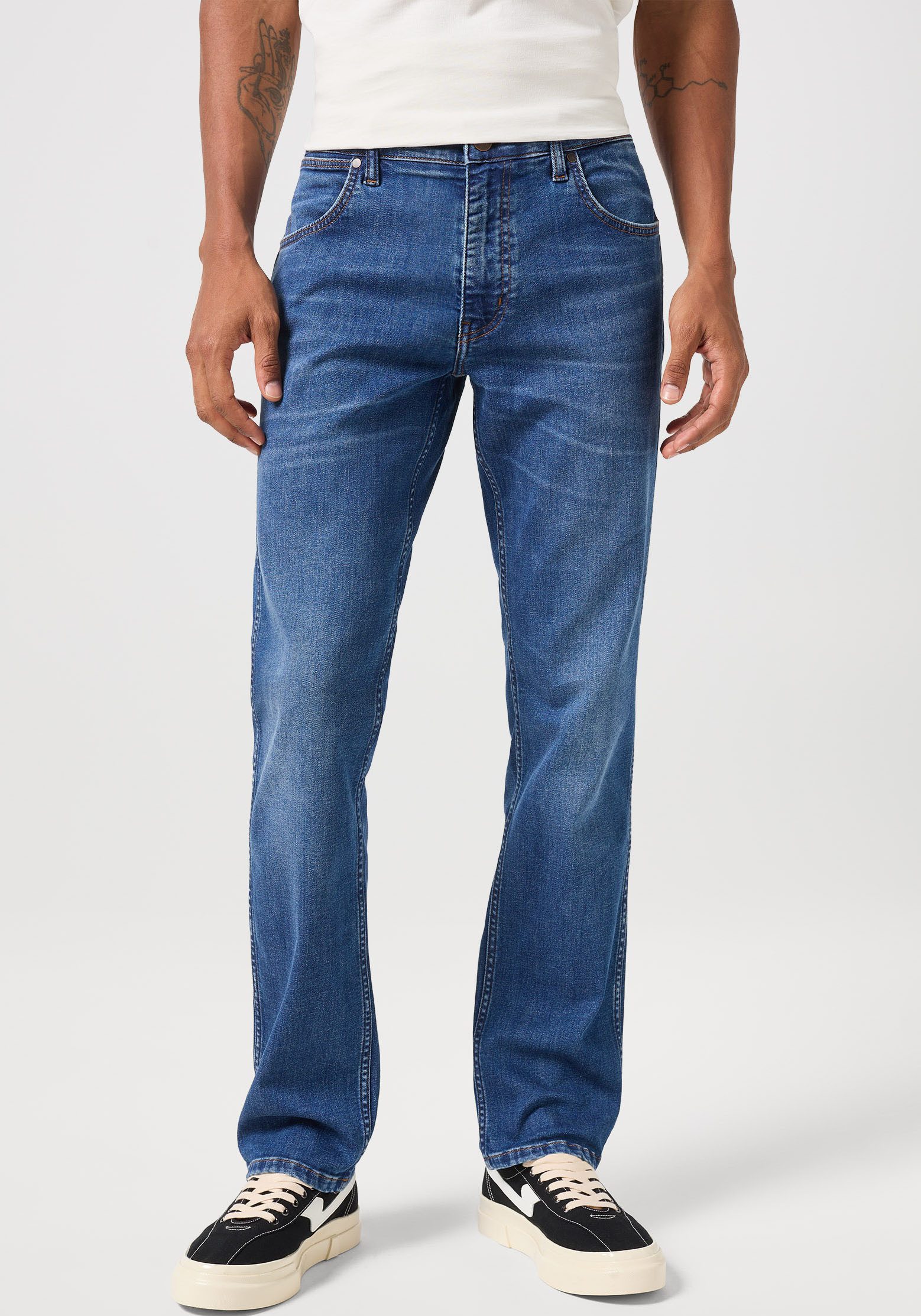 Wrangler 5-pocket jeans Greensboro Regular fit heren slim fit jeans maat 36 blauw