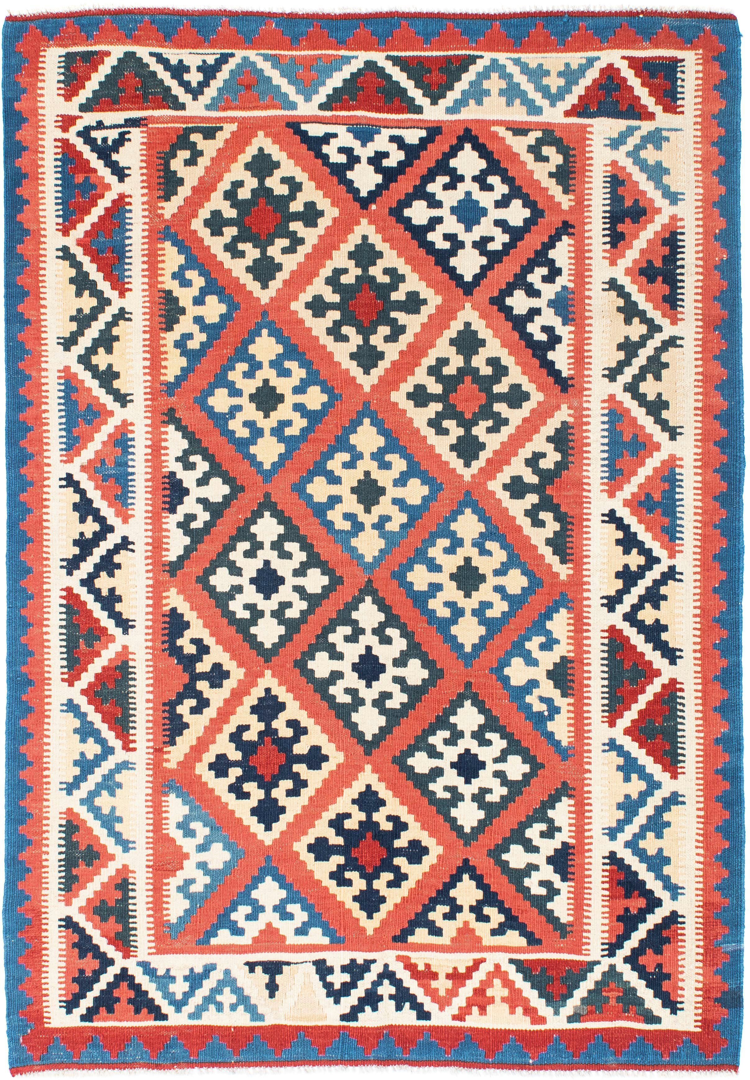 morgenland Hoogpolige loper Nain geheel gedessineerd Blu scuro 215 x 57 cm Handgeknoopt