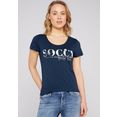 soccx t-shirt met glanzende logoprint blauw