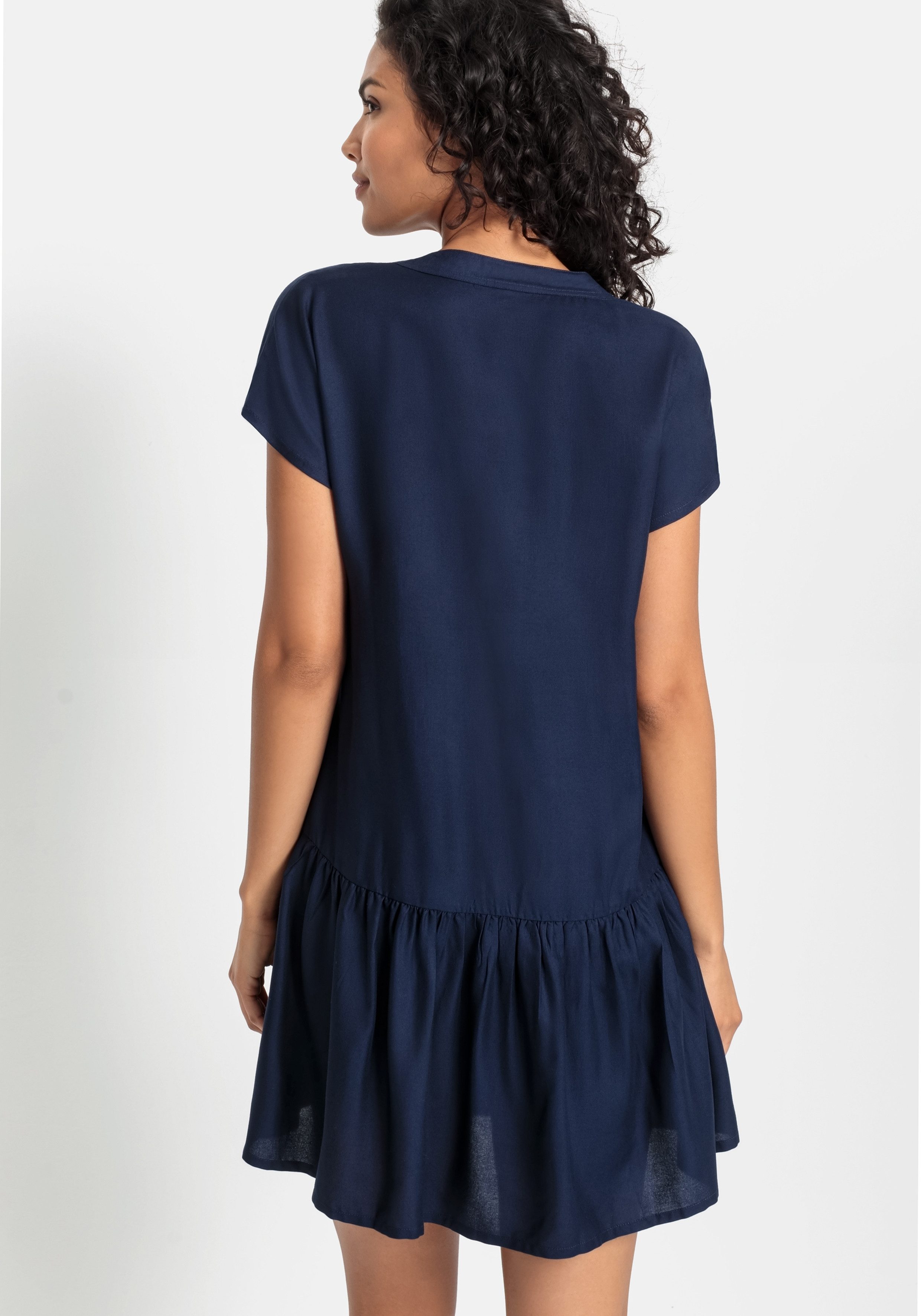 s.Oliver RED LABEL Beachwear Blousejurk met volants op de rok, tuniekjurk, zomerjurk, basic