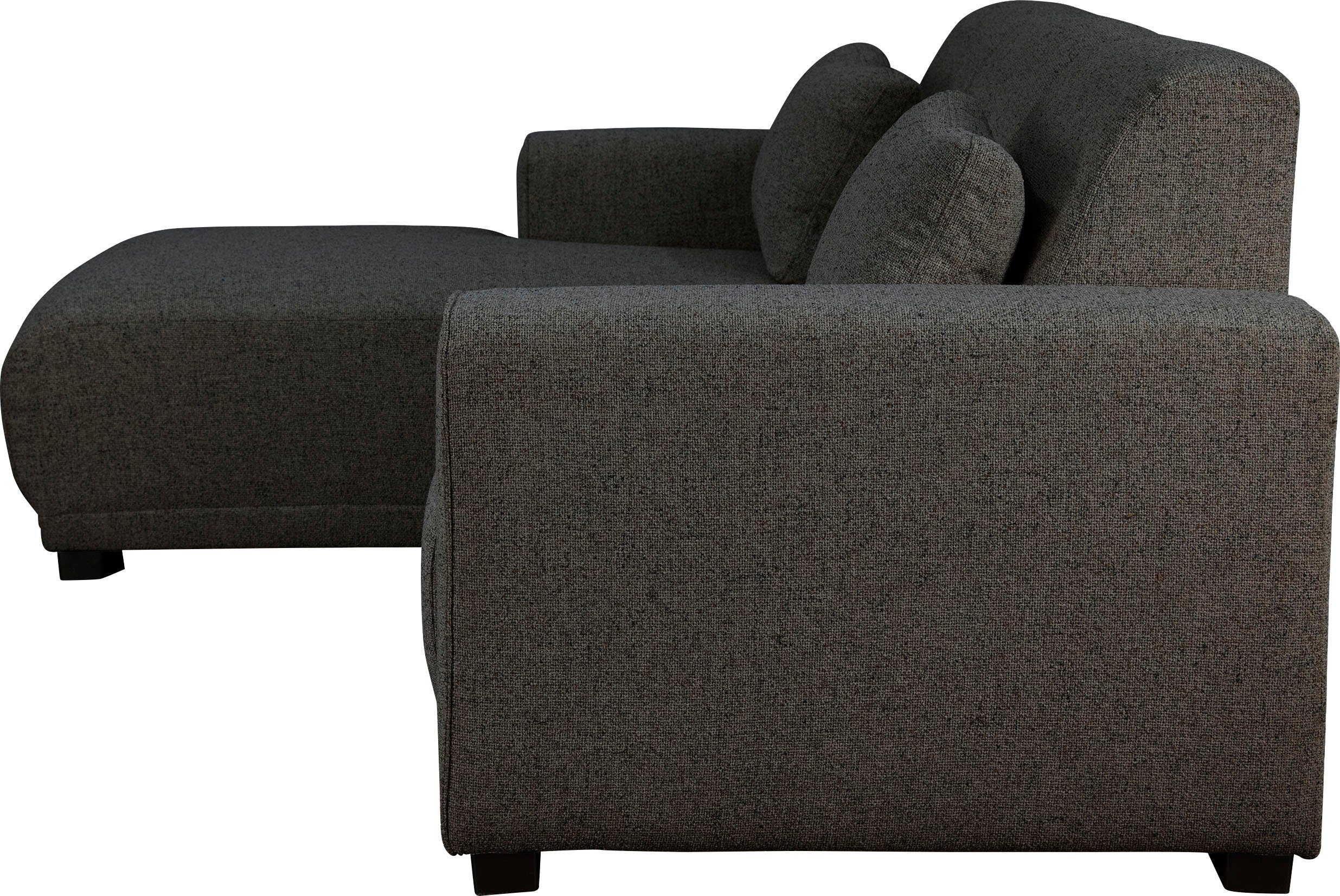 Home affaire Hoekbank BORNHOLM L-vorm met chaise longue, afmetingen B/D/H: 234/162/85 cm Recamiere links of rechts bestelbaar, golfvering, inclusief 2 kussens
