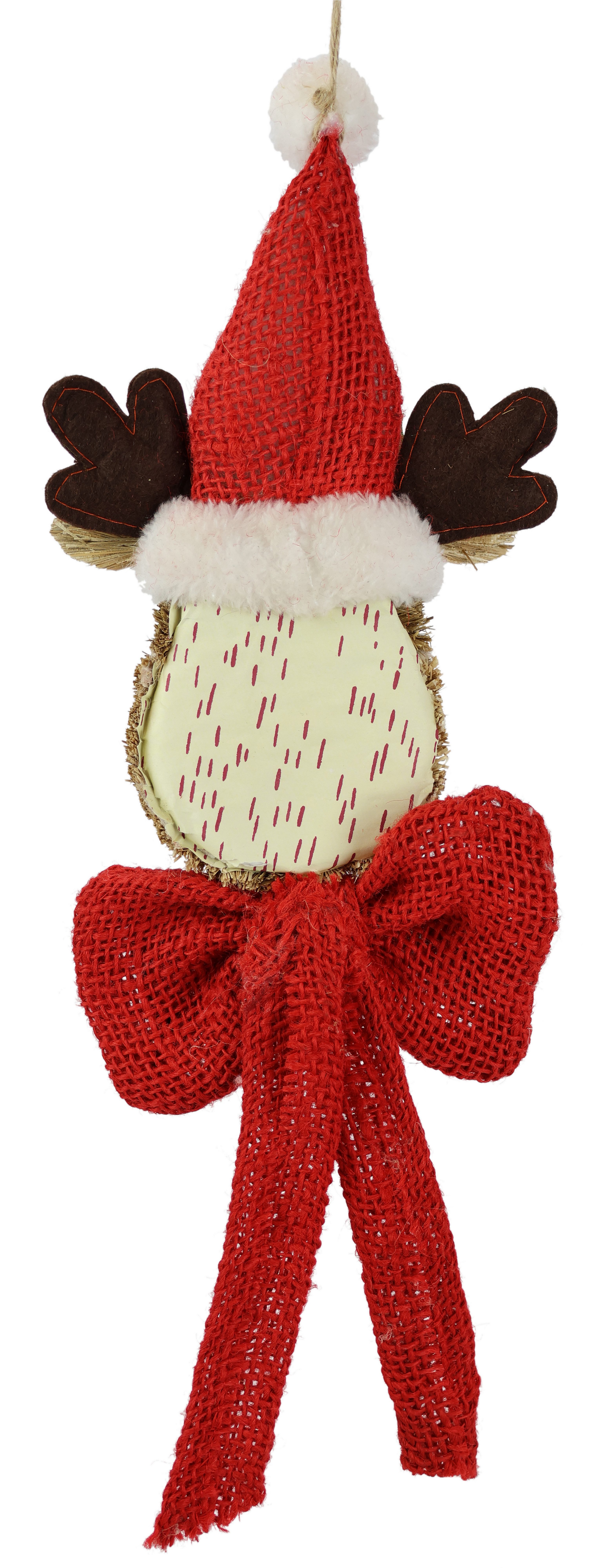 I.GE.A. Decoratieve hanger Elk om op te hangen Hert met strik kerst adventdecoratie decoratief figuur (1 stuk)