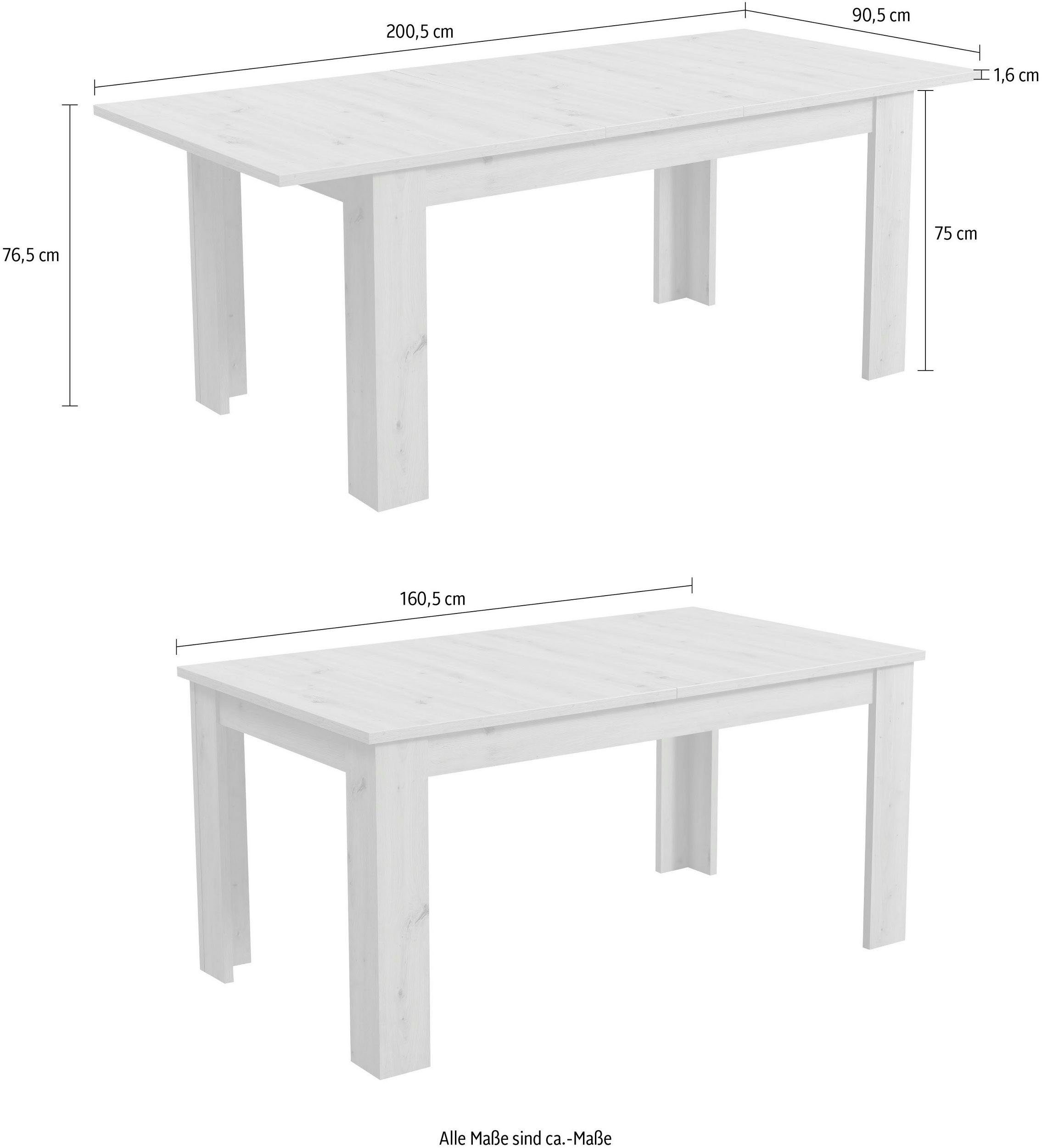 INOSIGN Eettafel OSCAR Te verlengen door inlegblad (40 cm)
