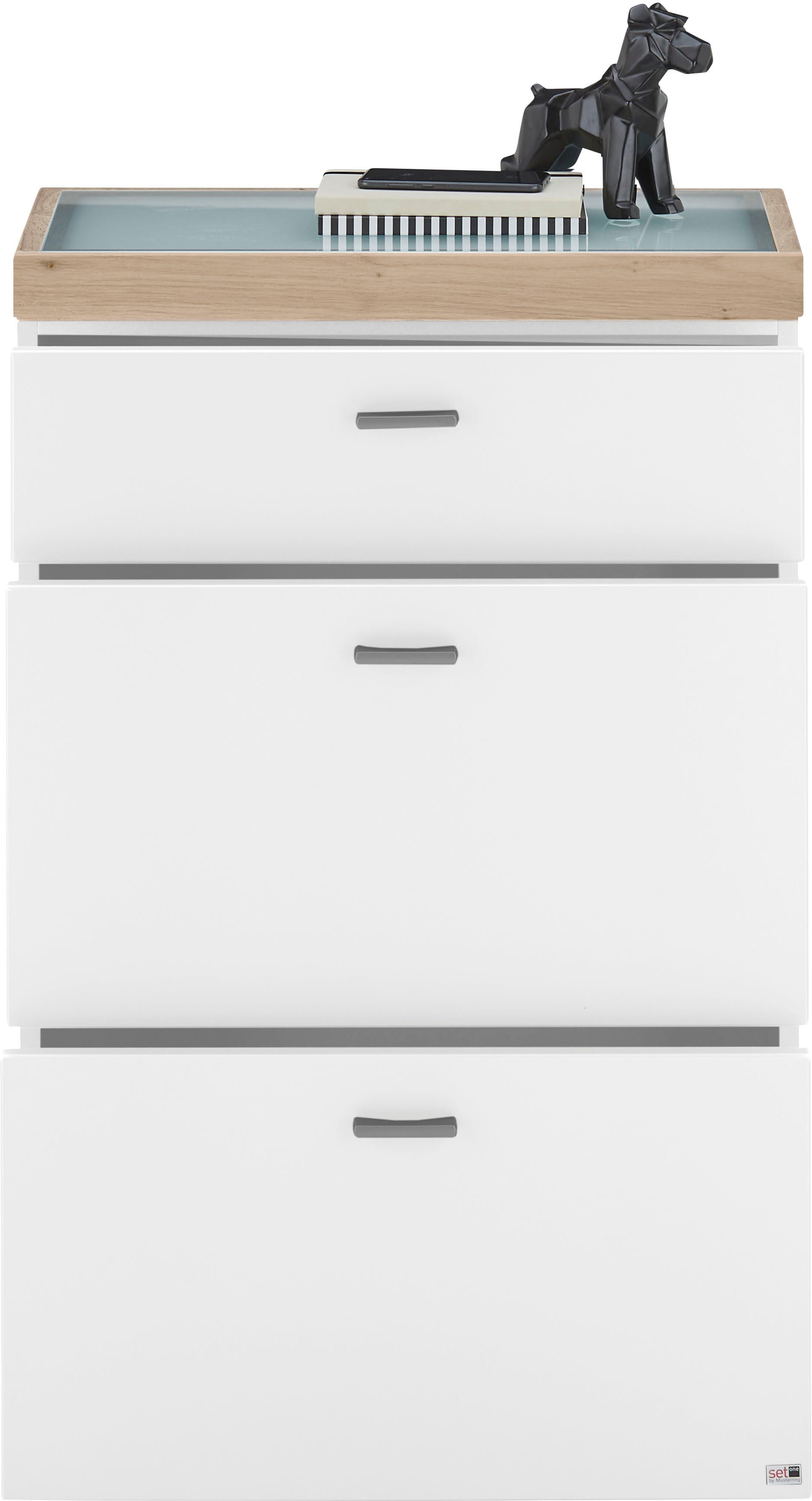 set one by Musterring Dressoir Lancaster Dielen inclusief led-verlichting, in 2 kleuren verkrijgbaar, b 61 x h 104 cm