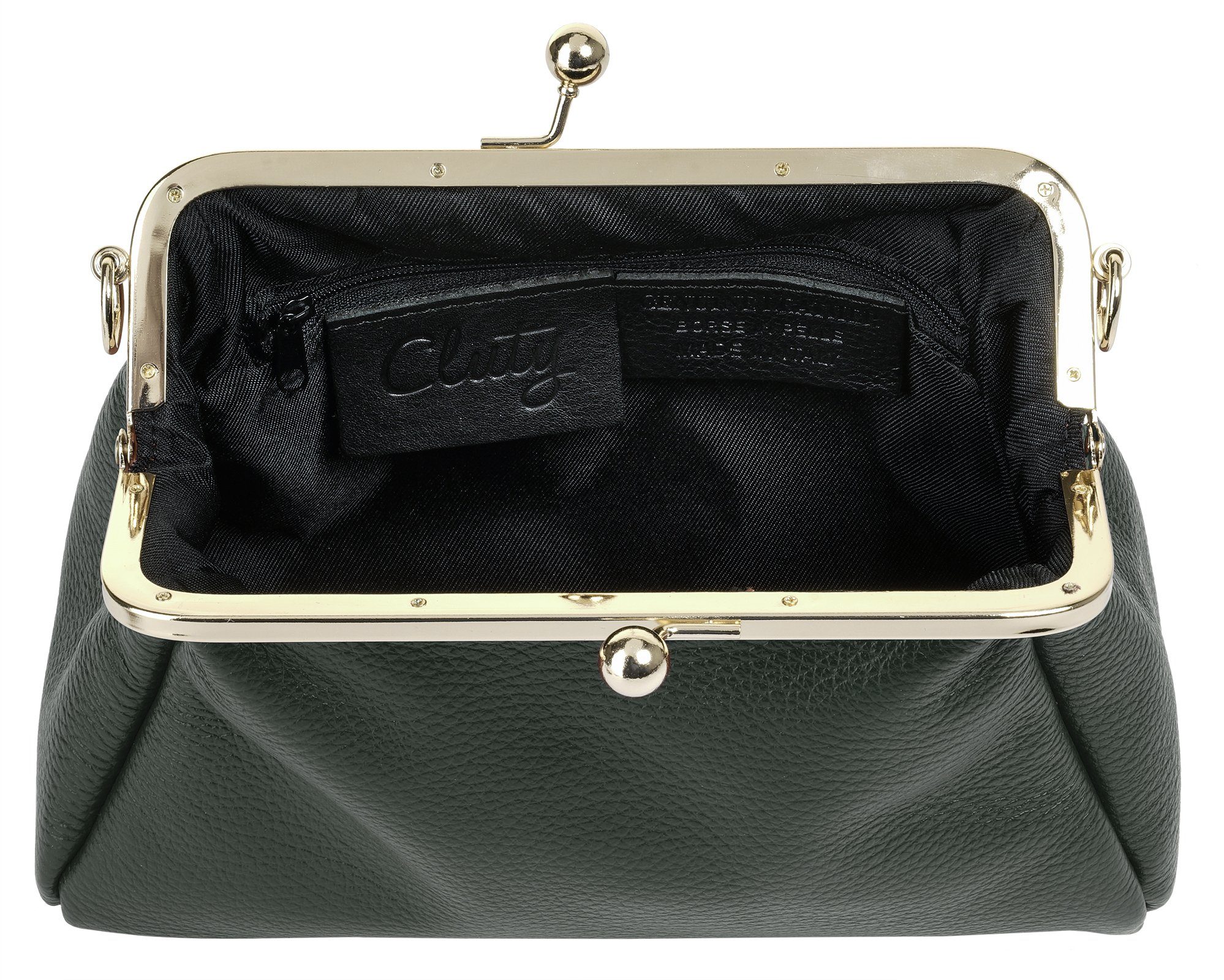 Cluty Avondtasje echt leer, made in italy